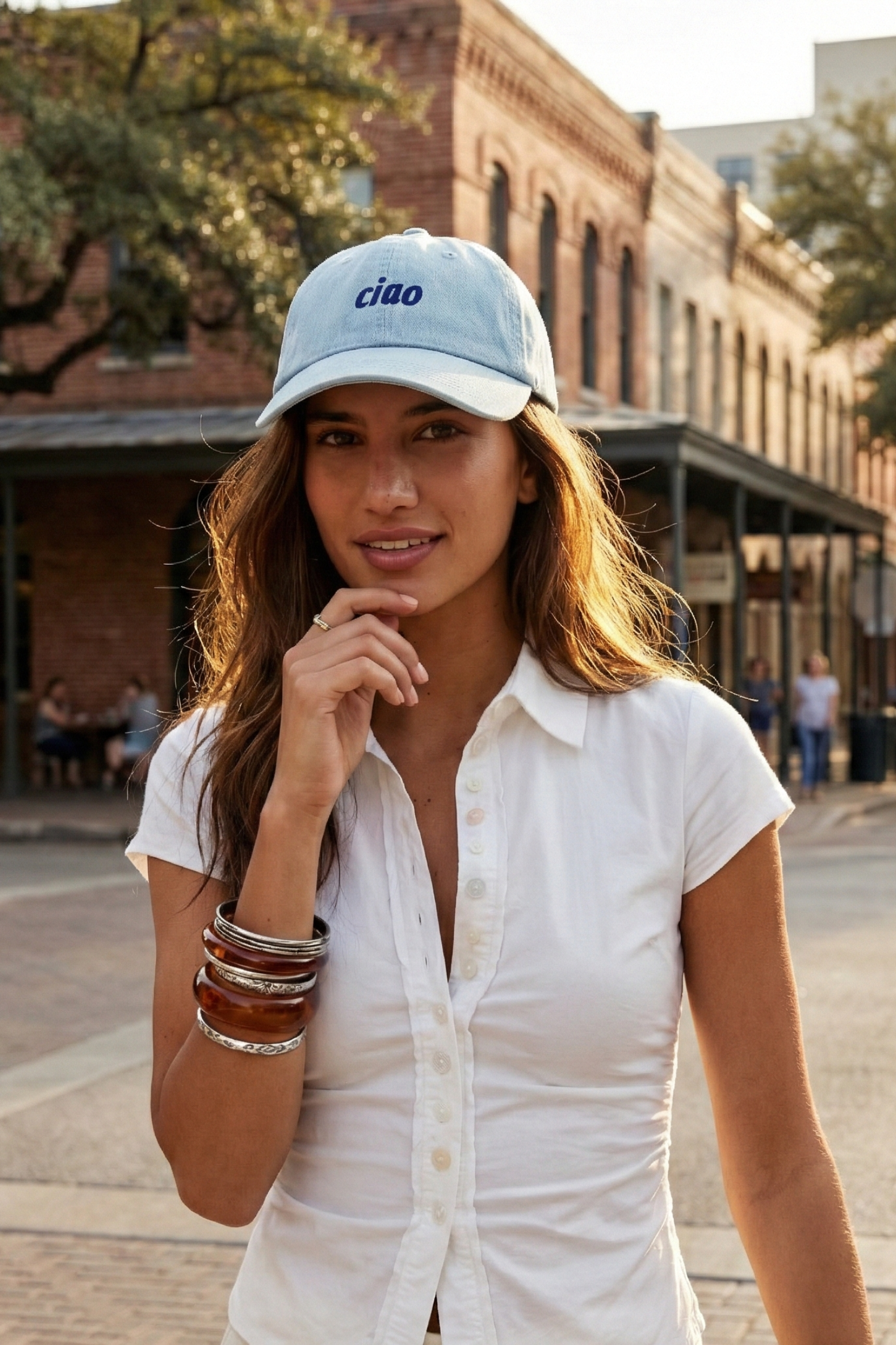 Ciao Light Blue Denim Baseball Hat