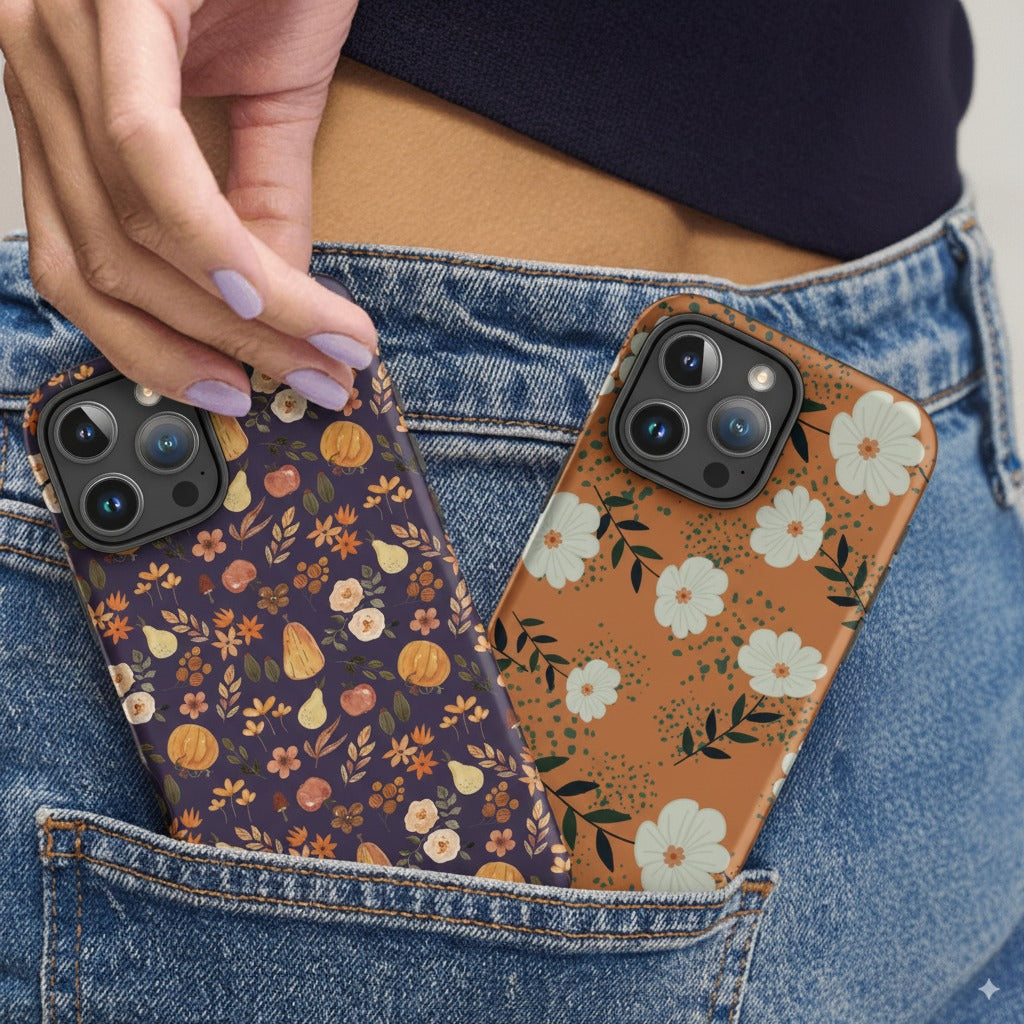 Terracotta Floral Tough Case for iPhone