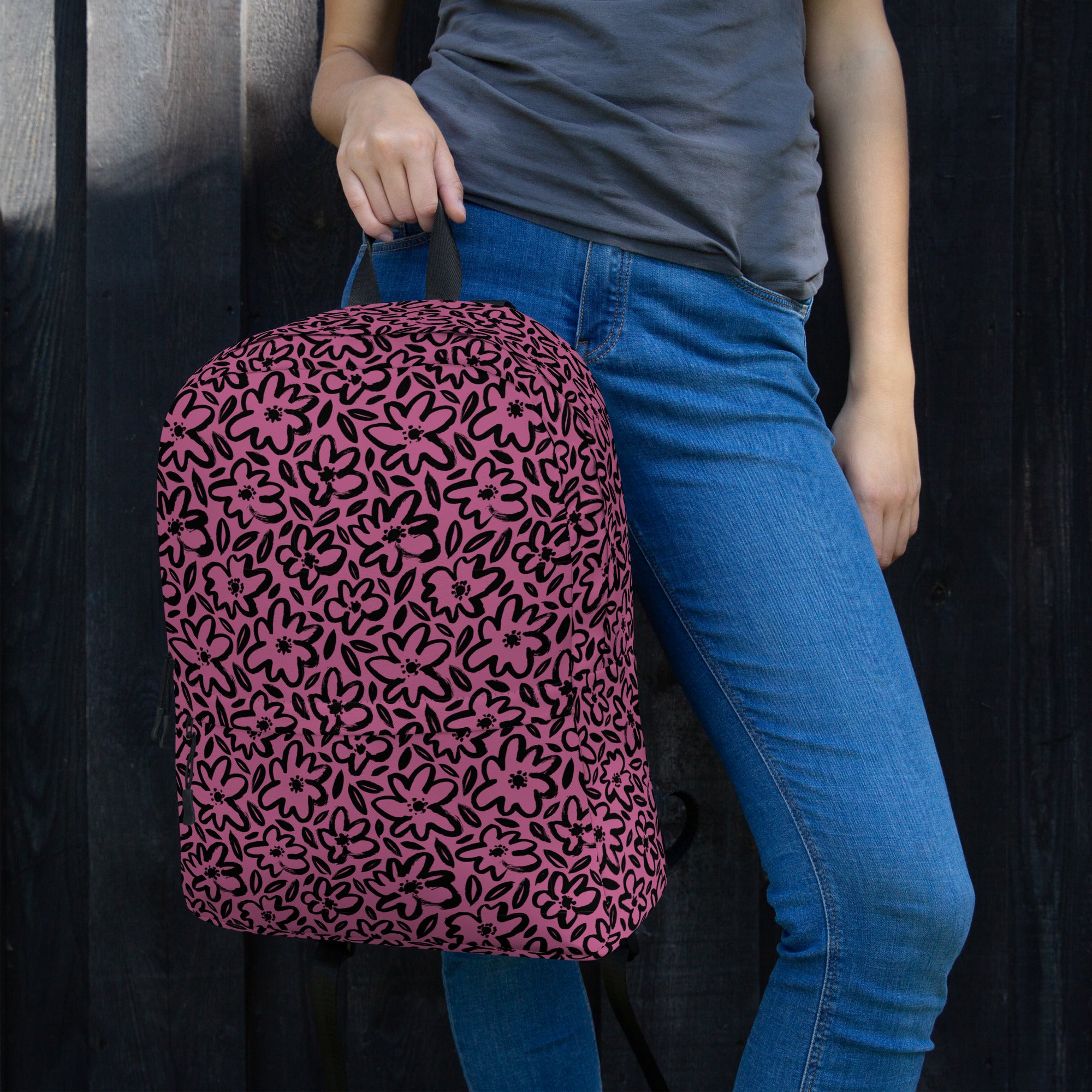 Pink Floral Doodle Backpack