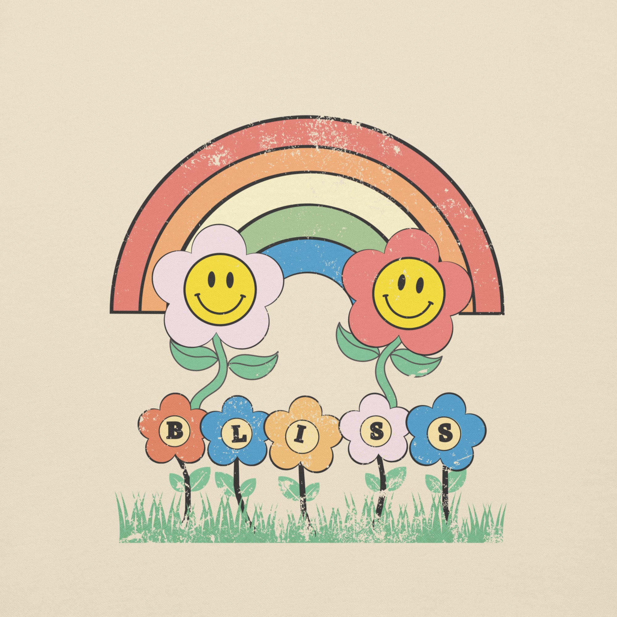 Bliss Rainbow Flowers Premium Soft Hoodie
