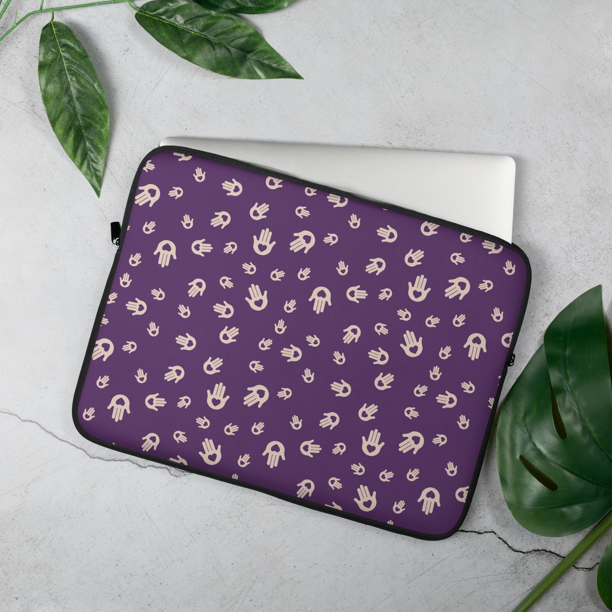 Violet Mystic Hand Symbols Laptop Sleeve