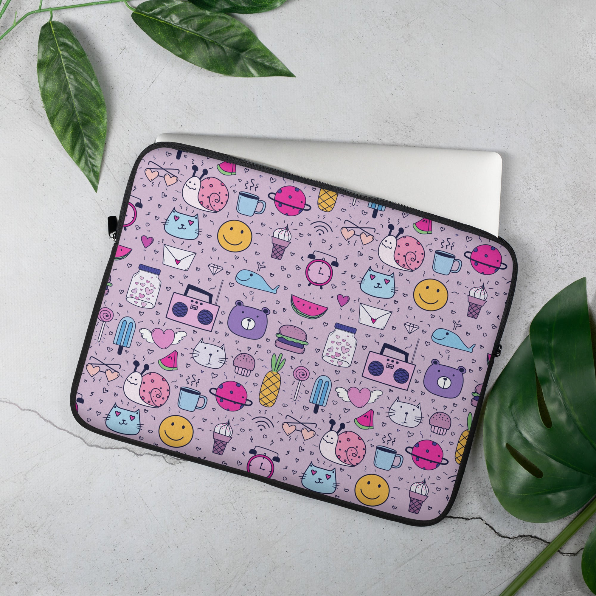 Kawaii Pastel Doodle Laptop Sleeve