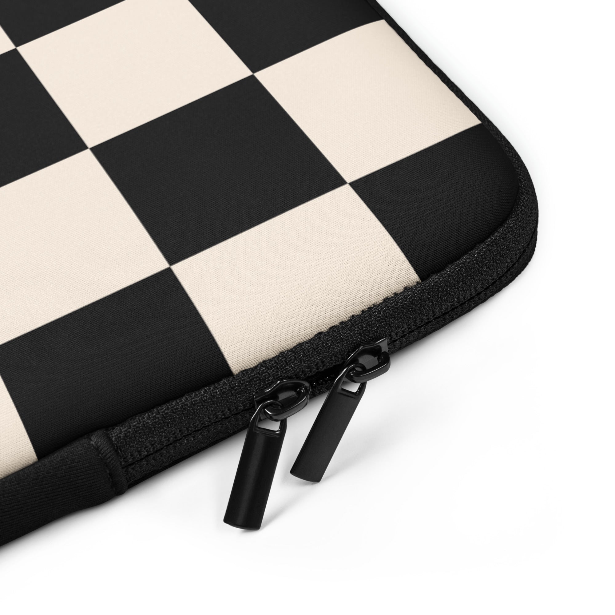 Black Beige Checkered Laptop Sleeve