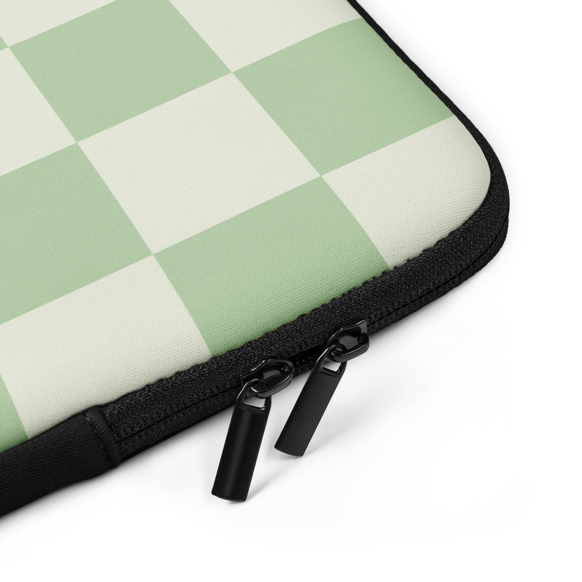 Sage Pistachio Green Checkered Laptop Sleeve