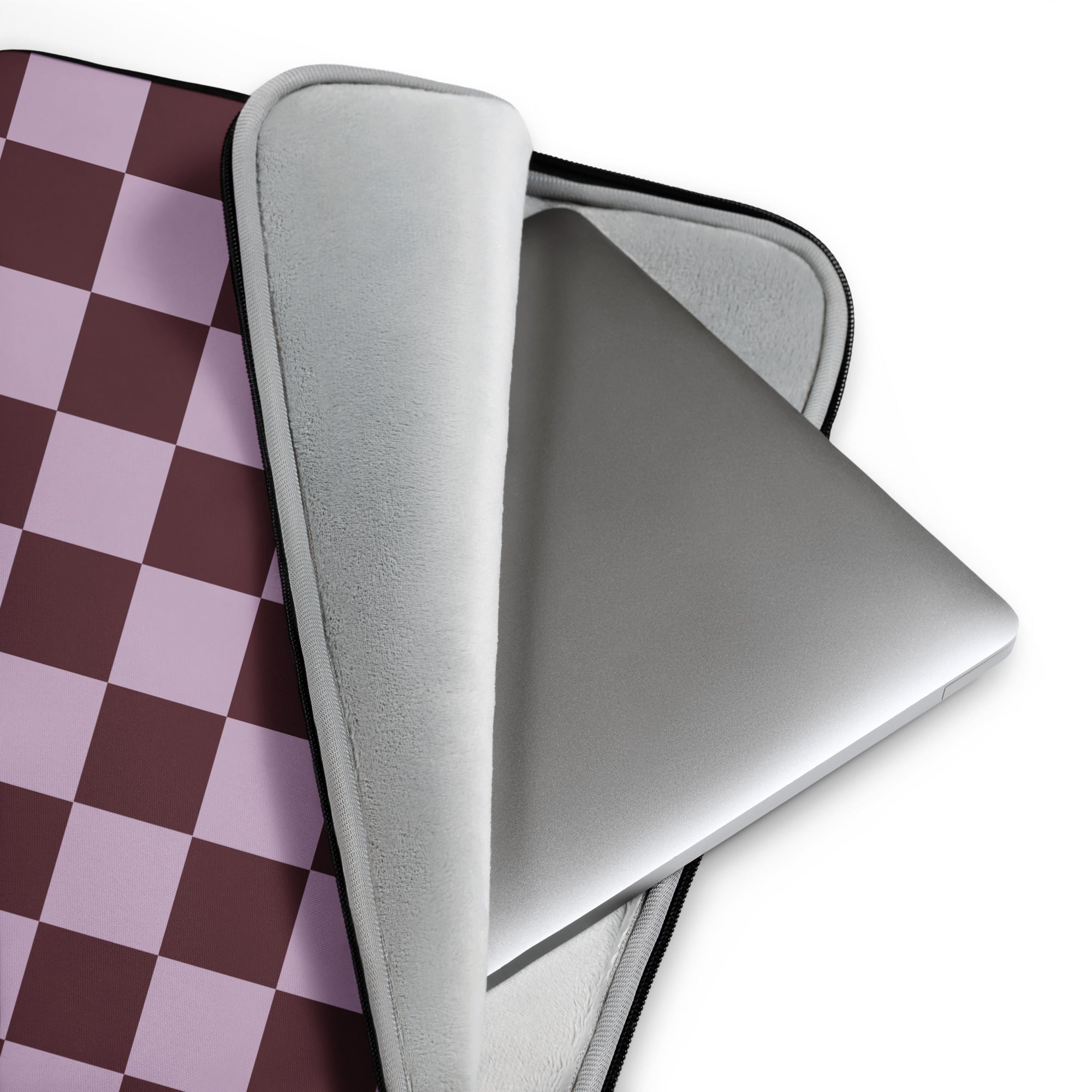 Mauve Checkered Laptop Sleeve