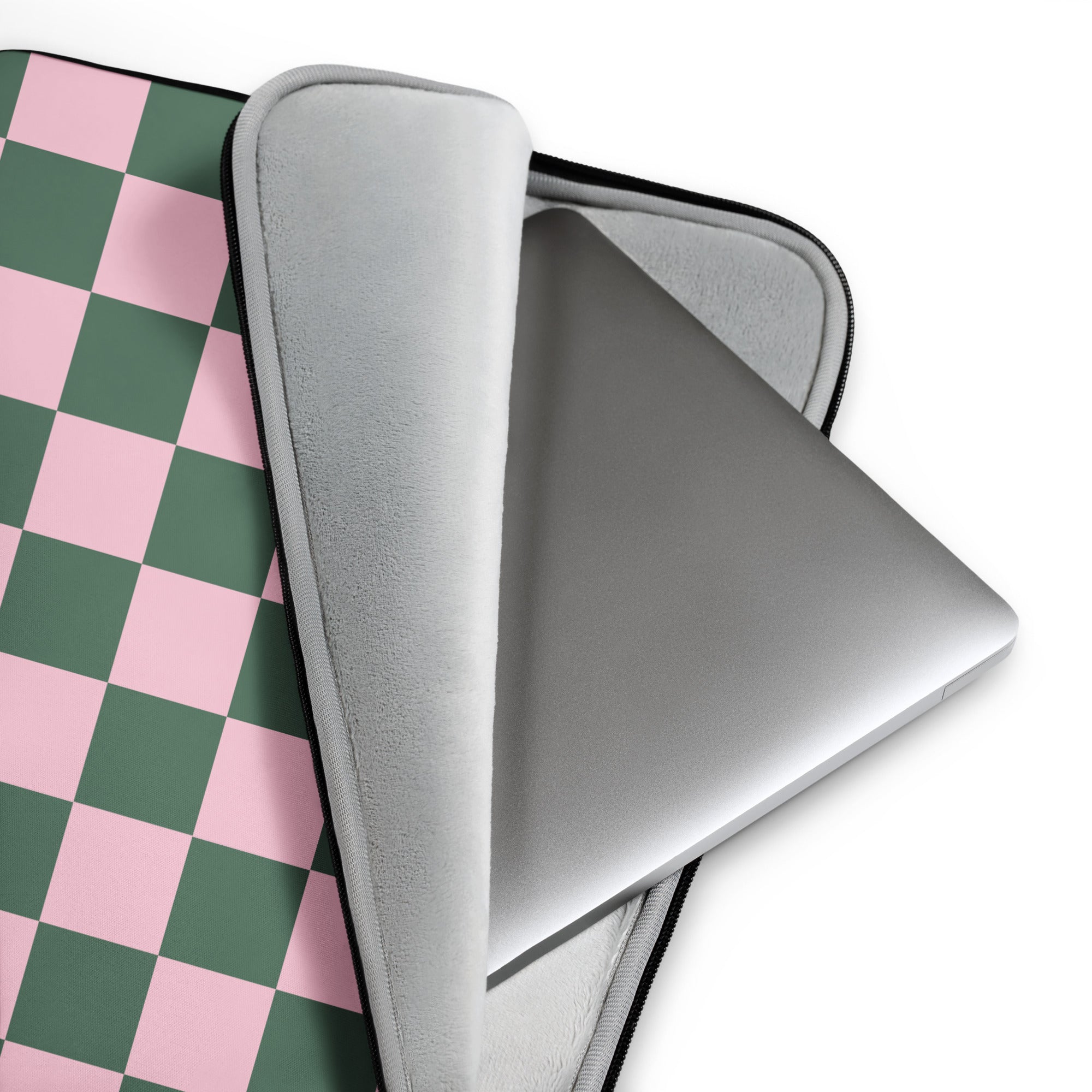 Pink Green Checkered Laptop Sleeve