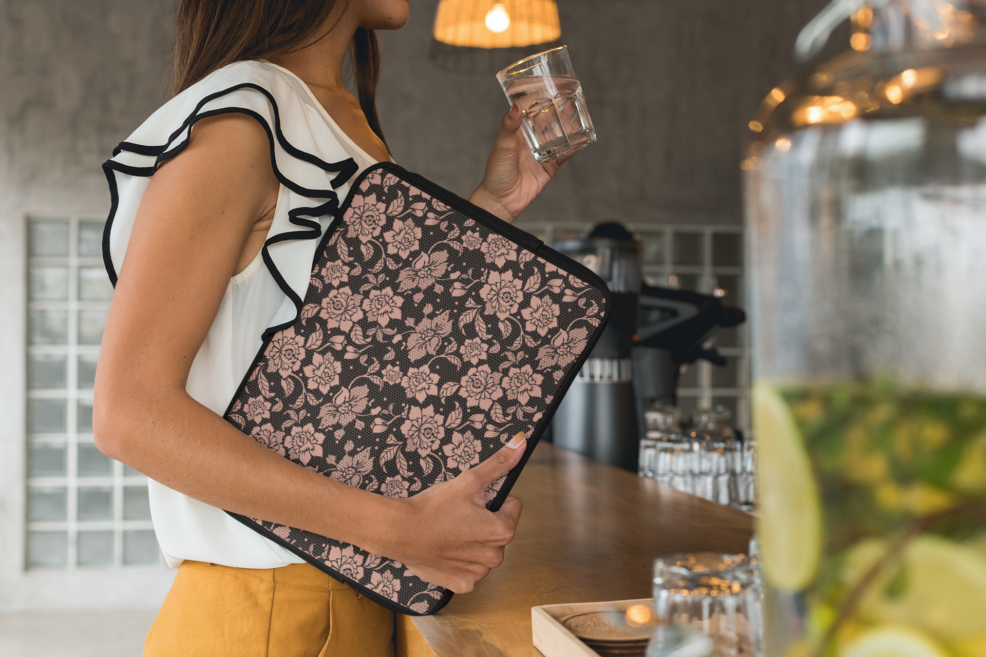 Vintage Rose Lace Laptop Sleeve