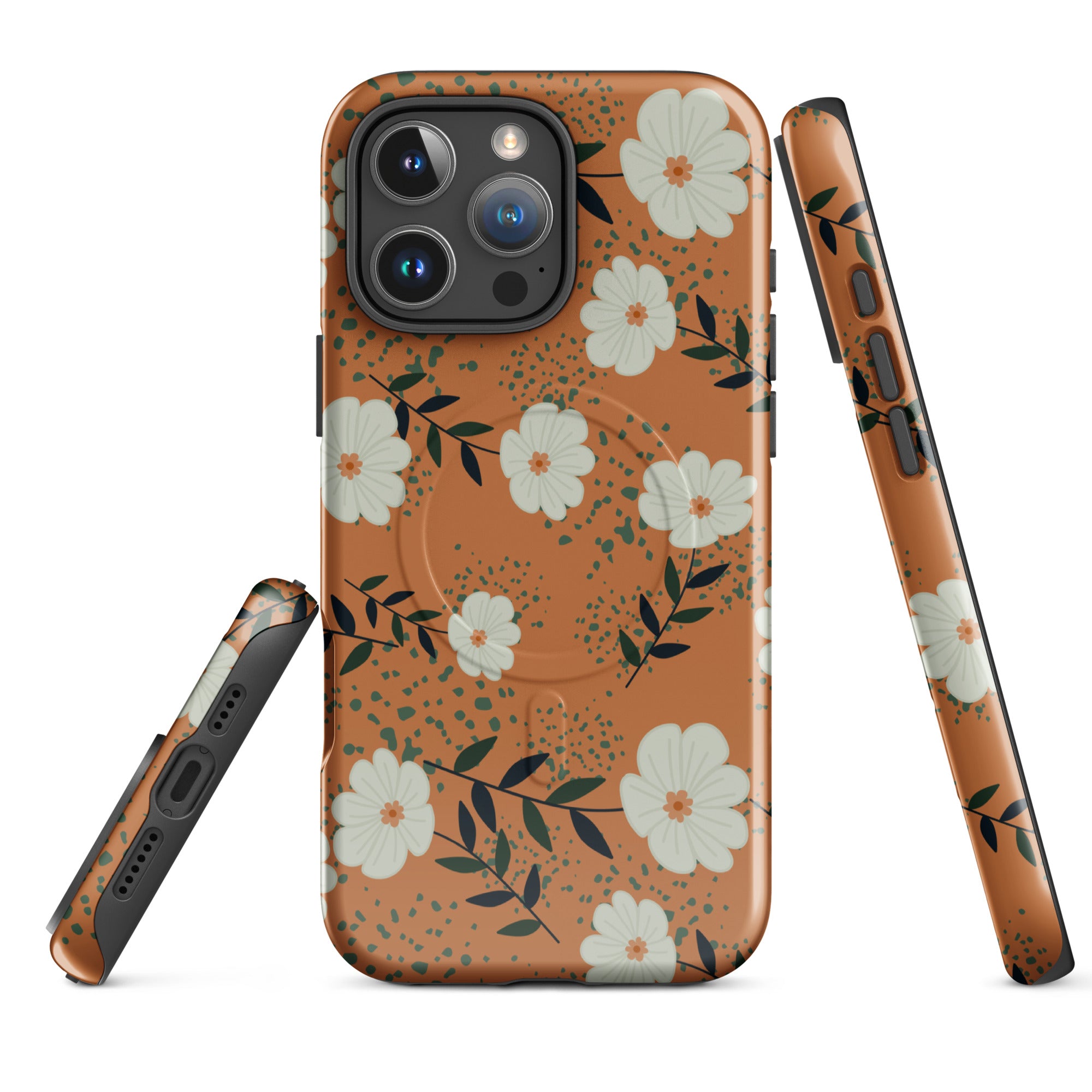 Terracotta Floral MagSafe Tough Case for iPhone