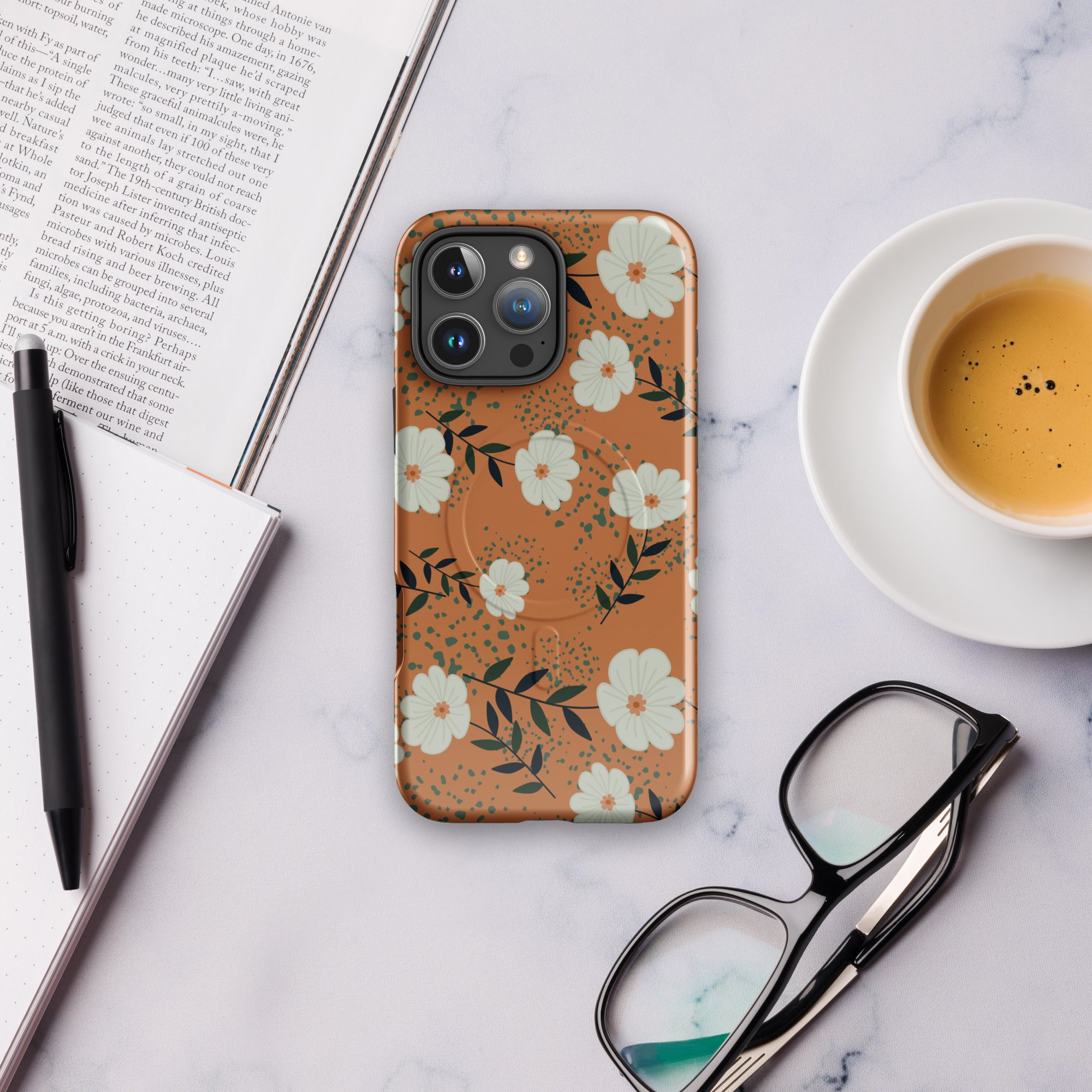 Terracotta Floral MagSafe Tough Case for iPhone