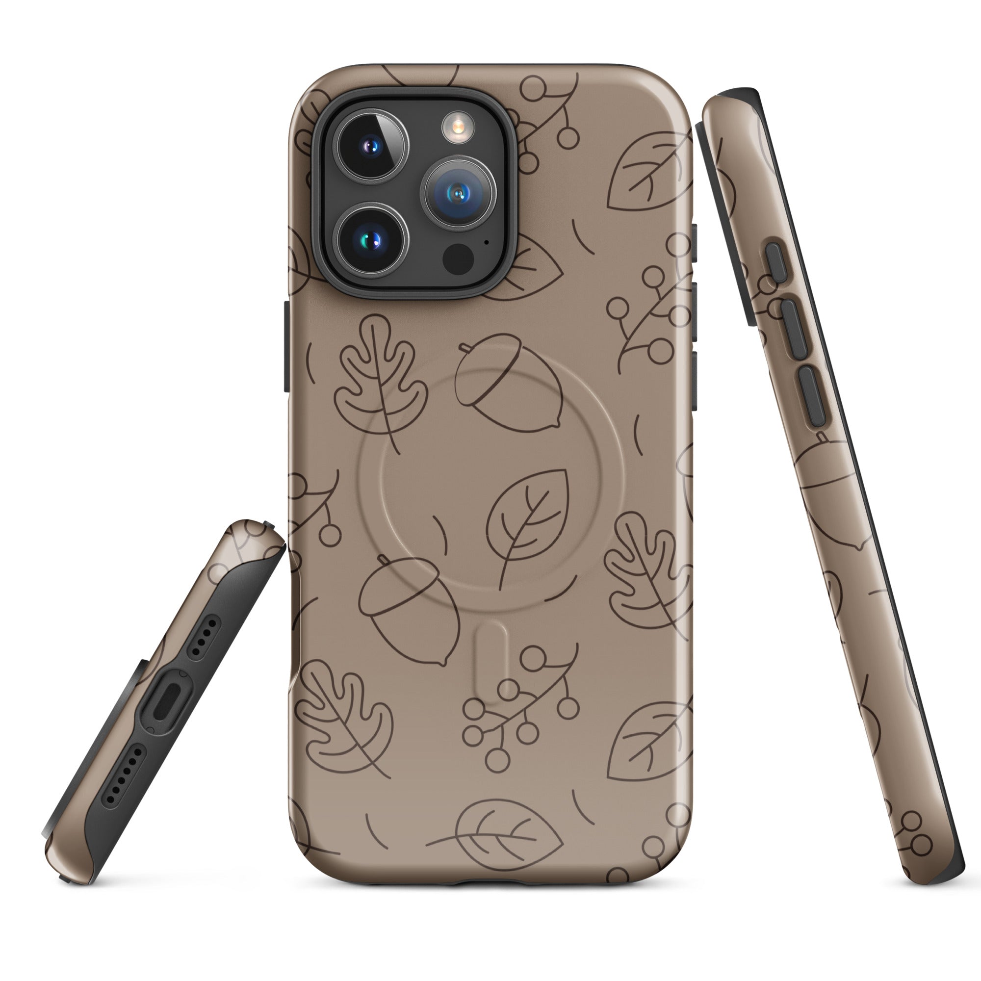 Taupe Autumn Acorn MagSafe Tough Case for iPhone