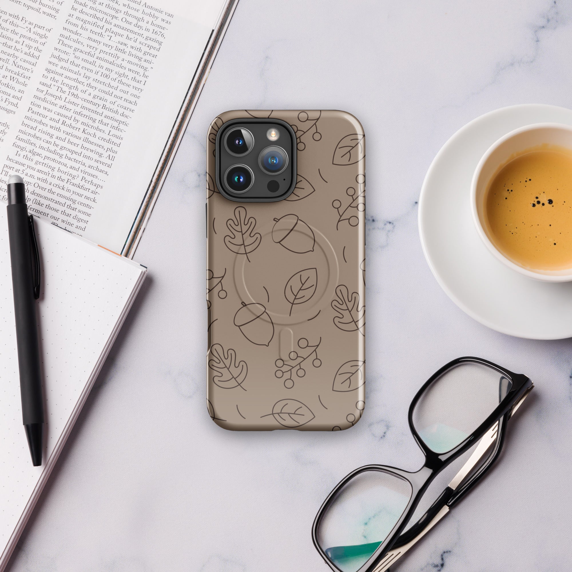 Taupe Autumn Acorn MagSafe Tough Case for iPhone