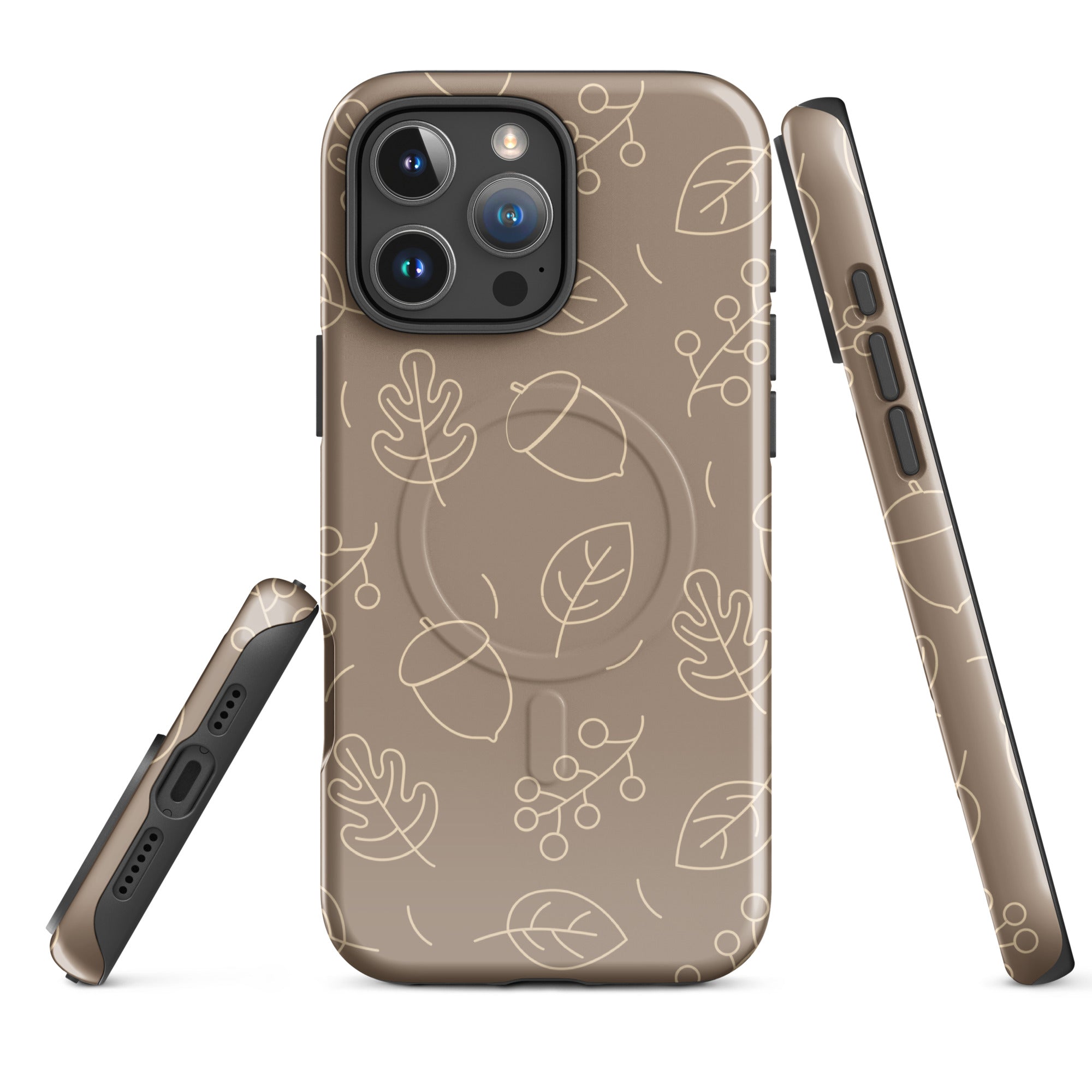 Taupe Cream Autumn Acorn MagSafe Tough Case for iPhone