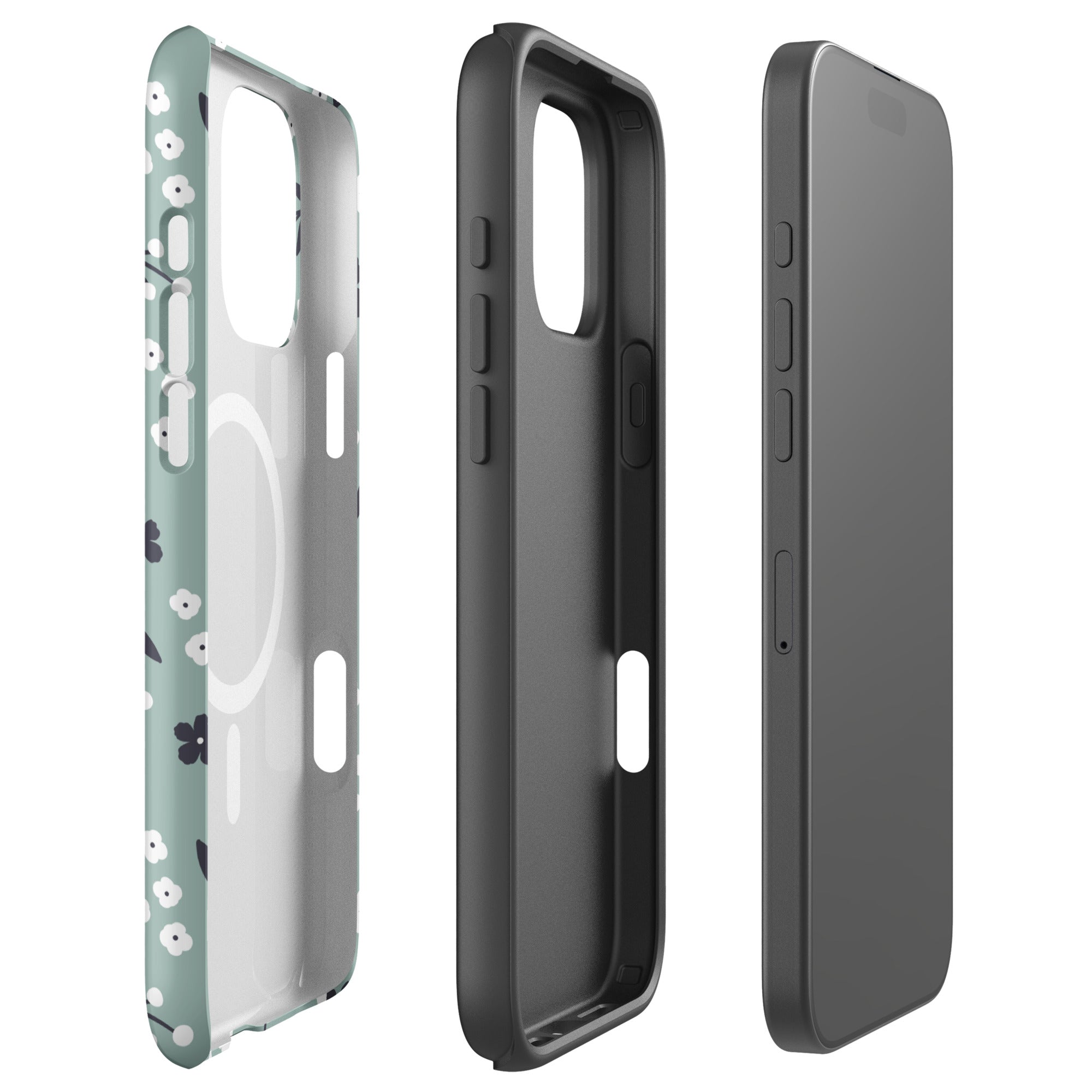 Sage Floral Pattern MagSafe Tough Case for iPhone