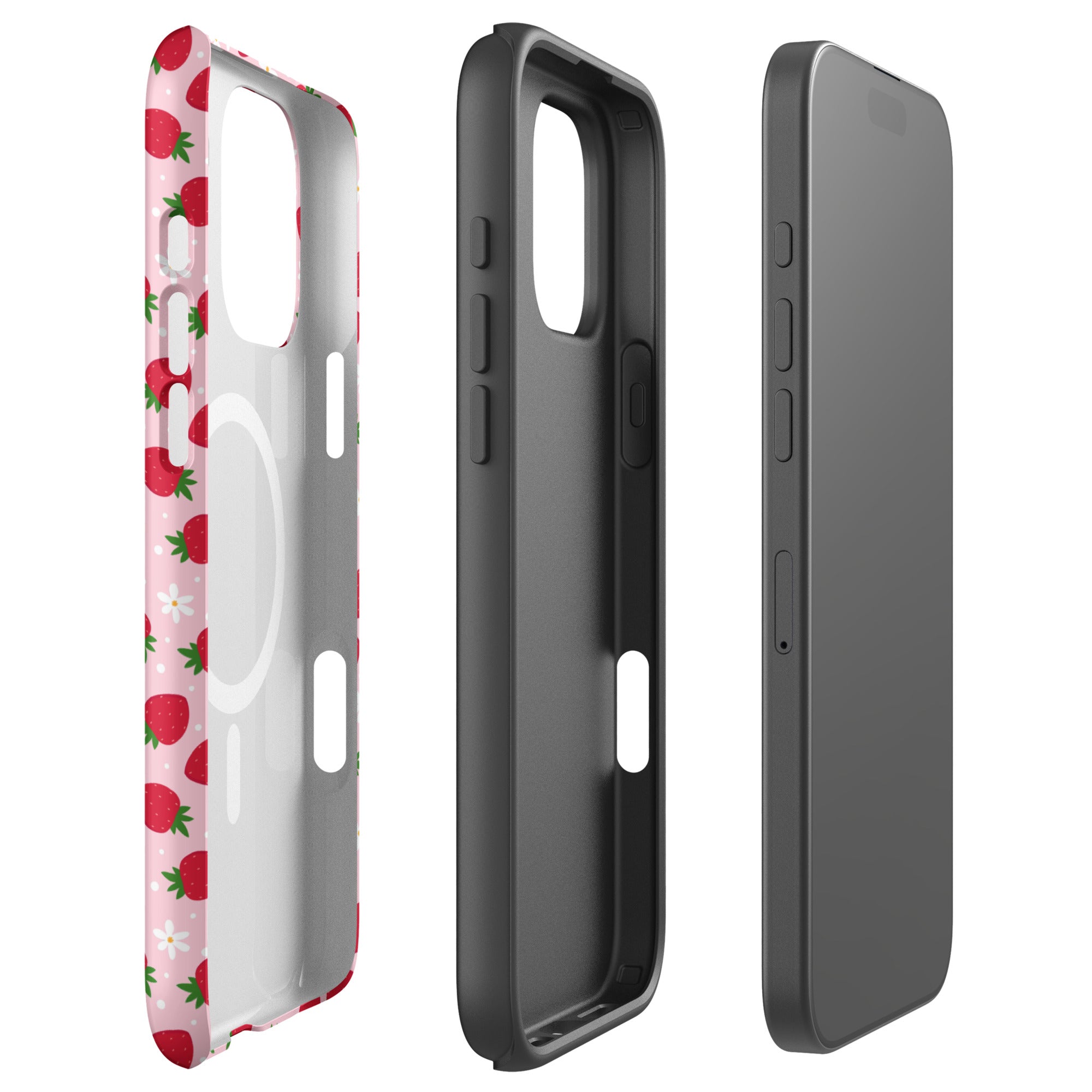 Strawberry Floral MagSafe tough case for iPhone