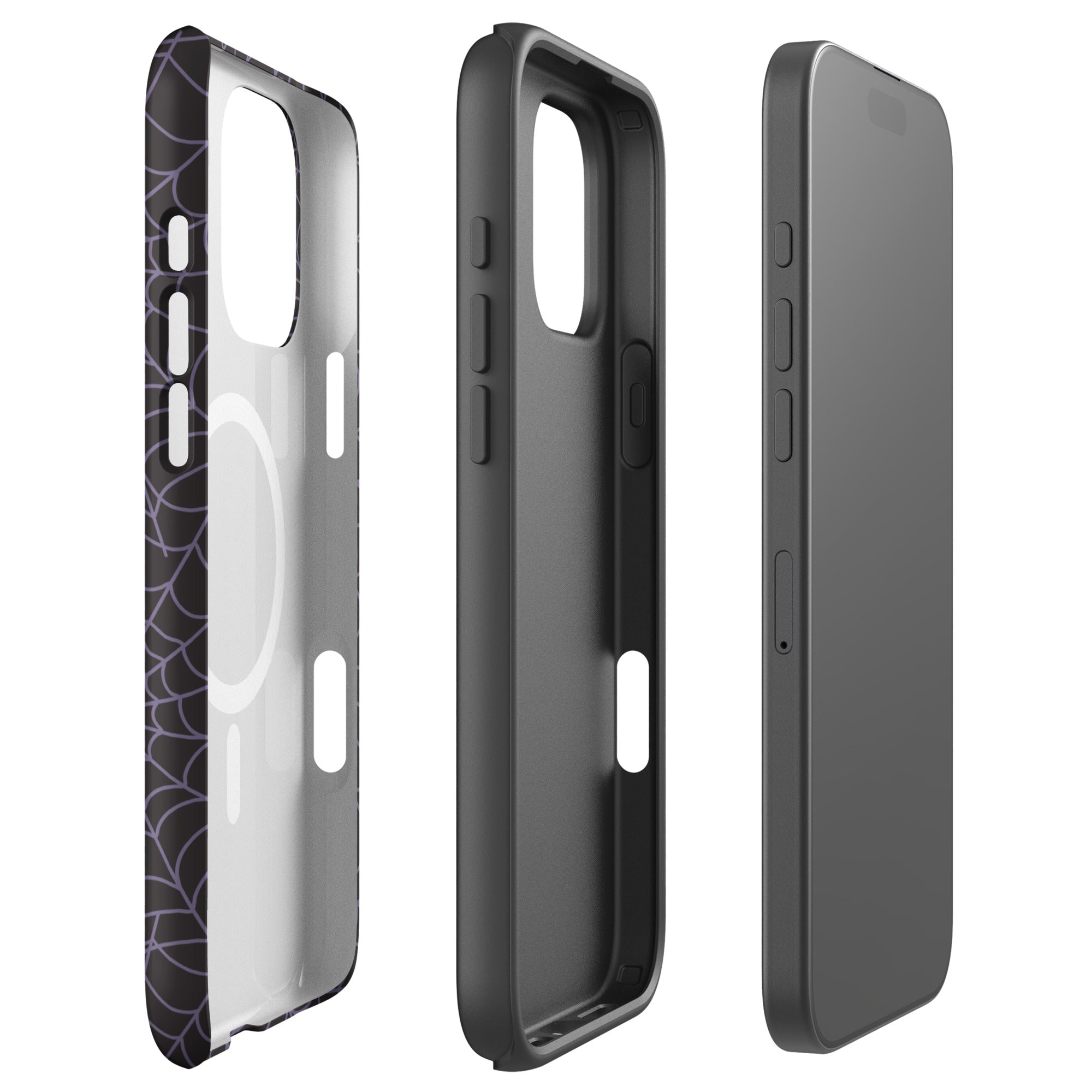 Dark Aesthetic Purple Spiderweb MagSafe Tough Case for iPhone