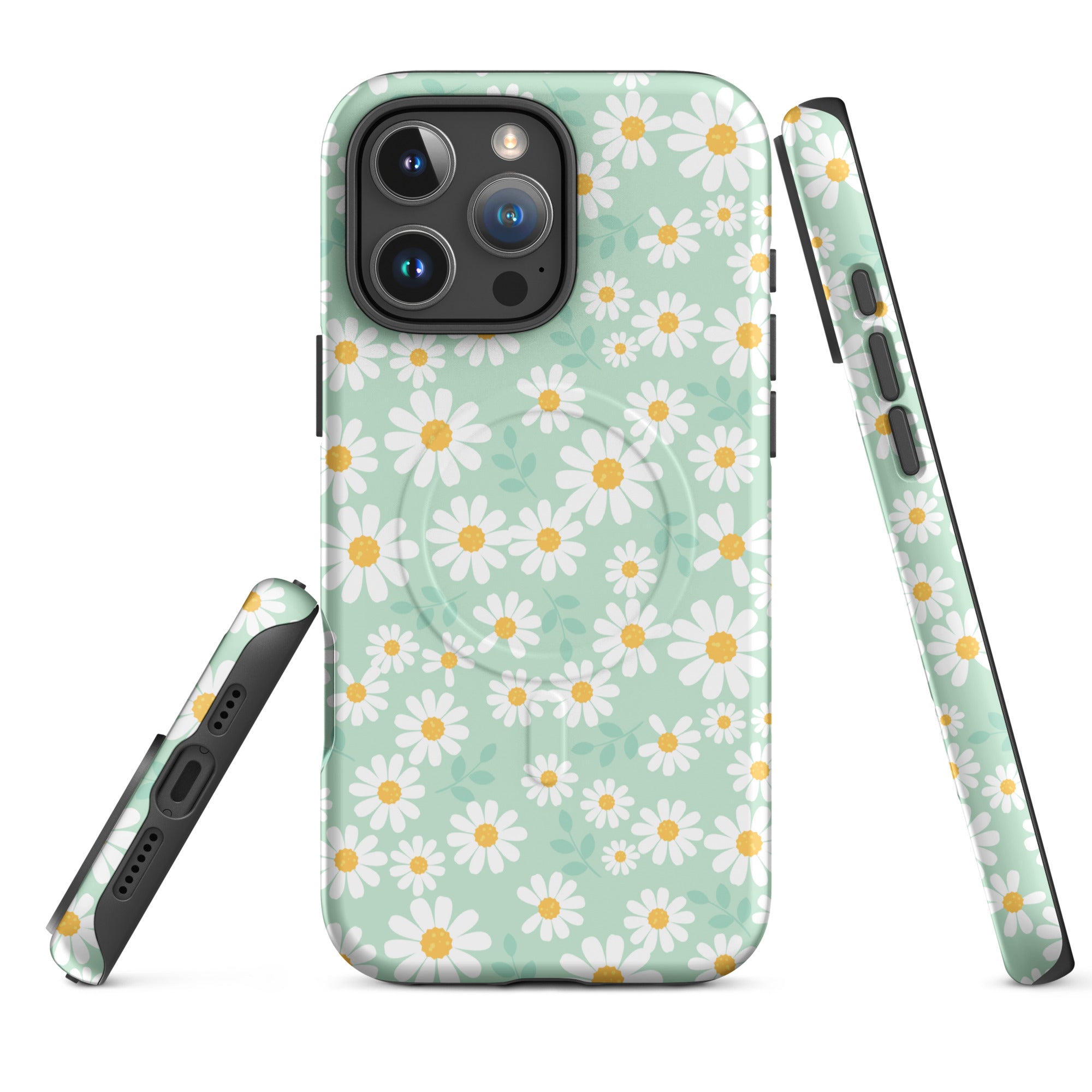 Mint Daisy Delight MagSafe Tough Case for iPhone