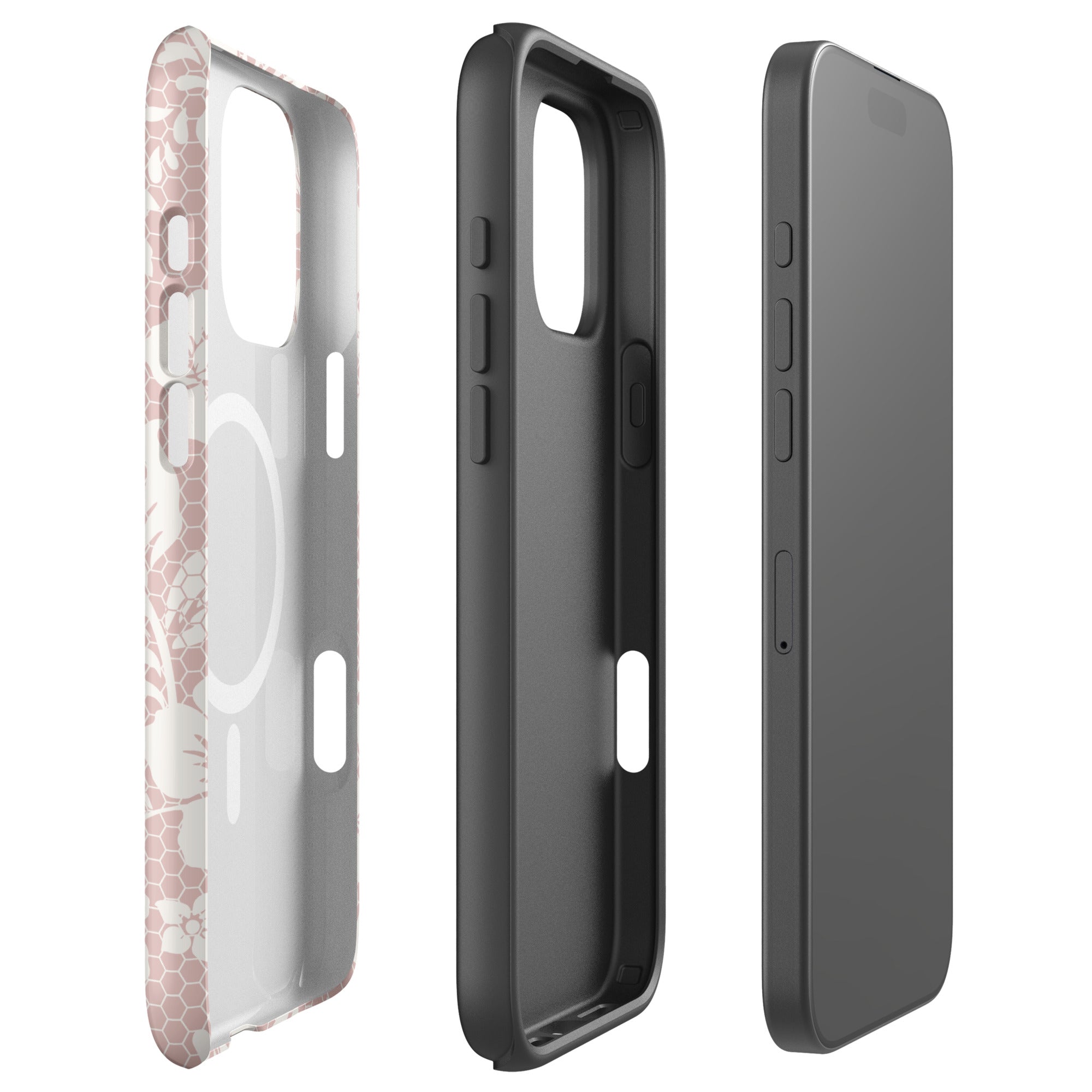 Blush Lace Floral MagSafe Tough Case for iPhone