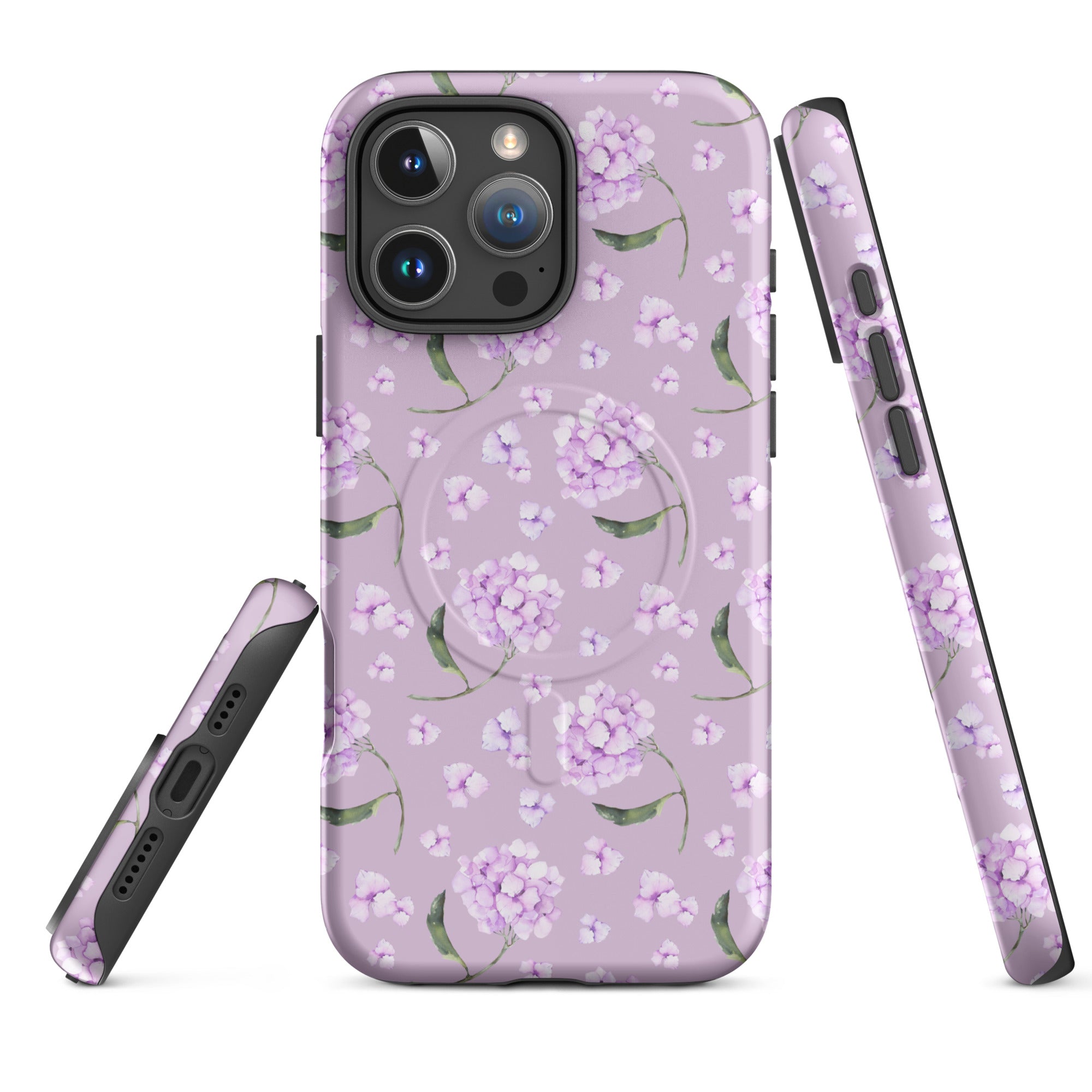 Lilac Hydrangea Bliss MagSafe Tough Case for iPhone