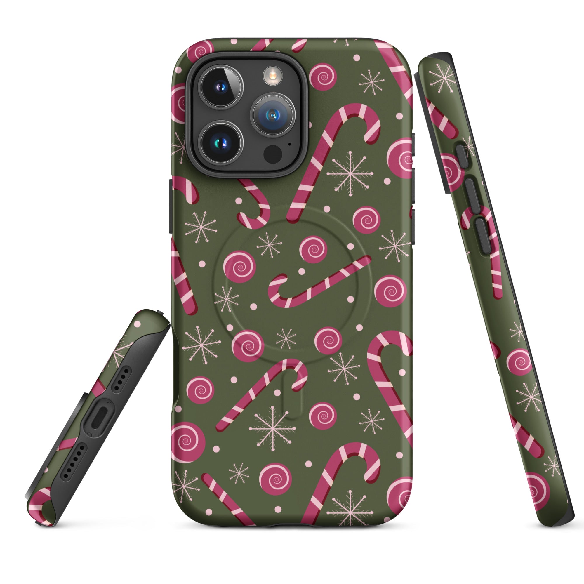 Pink Candy Cane MagSafe Tough Case for iPhone
