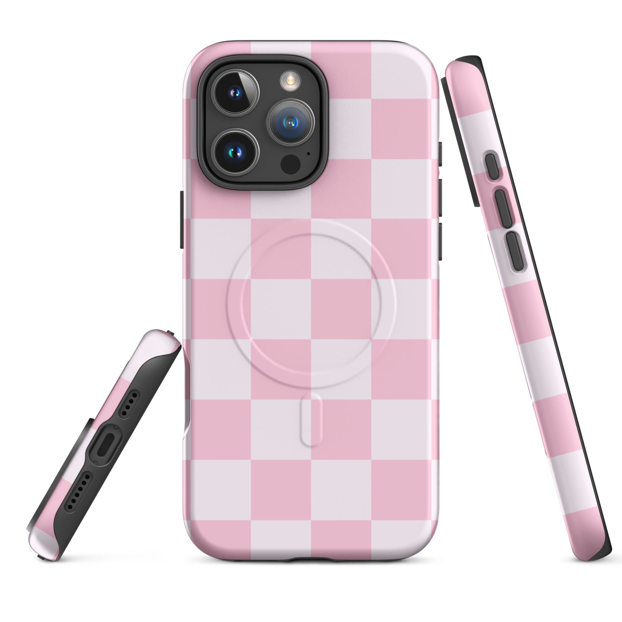 Pink Checkerboard MagSafe Tough Case for iPhone