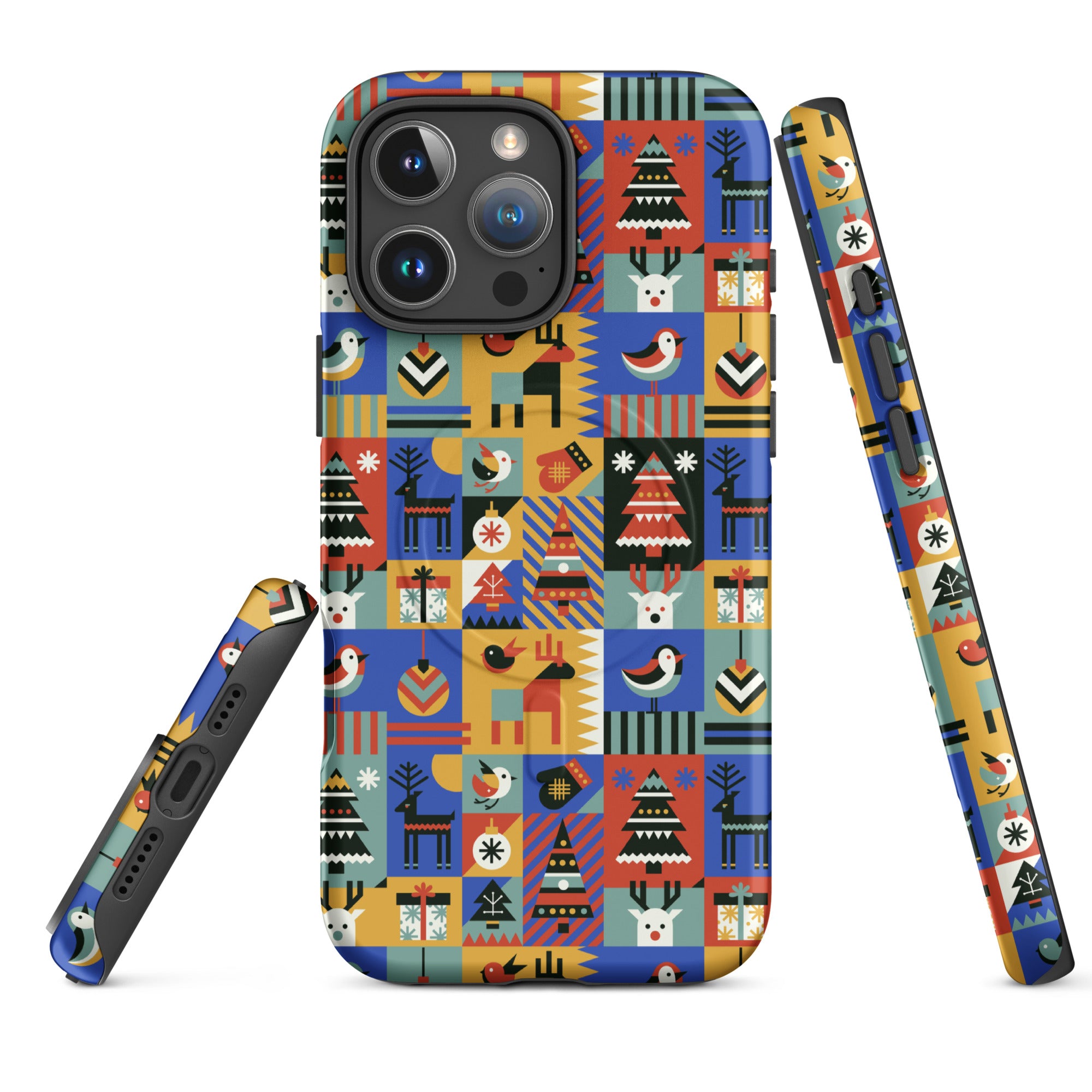 Retro Christmas Pattern MagSafe Tough Case for iPhone