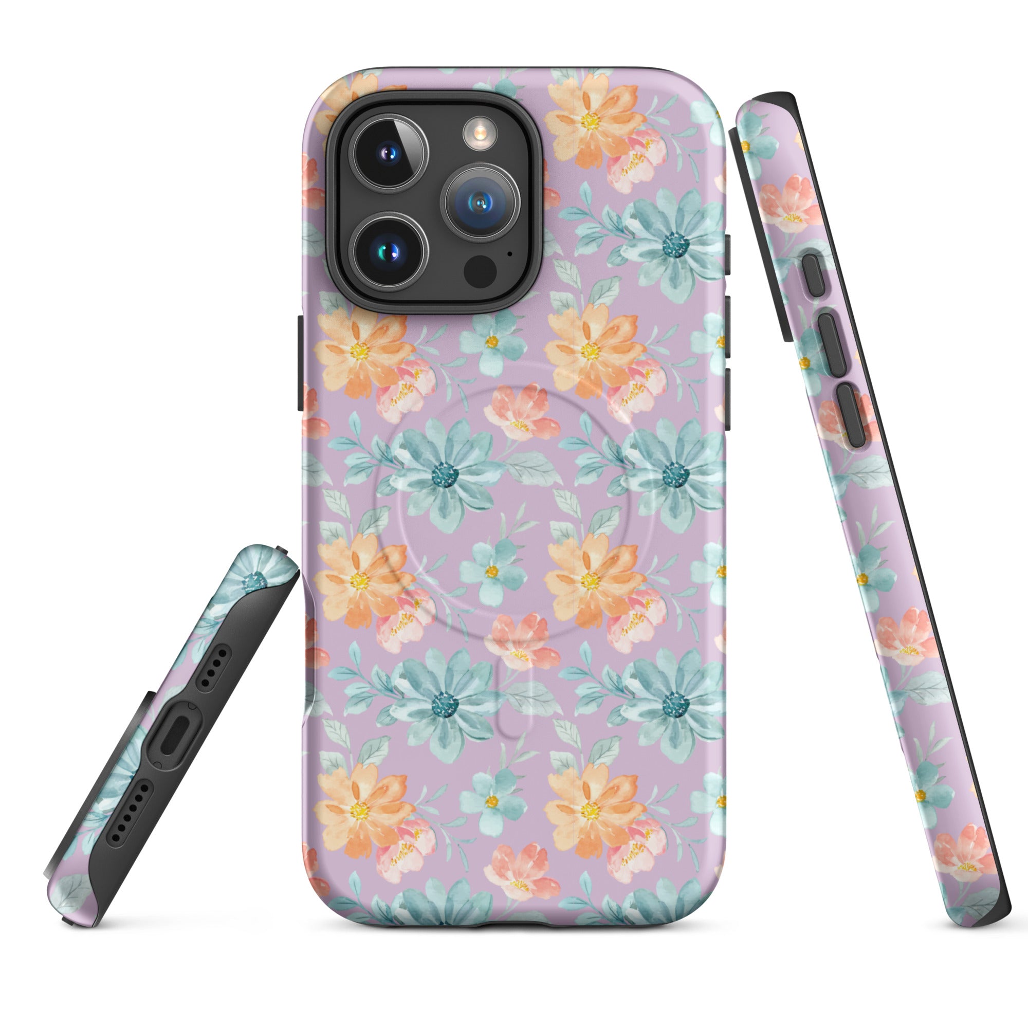 Watercolor Flowers MagSafe Tough Case for iPhone