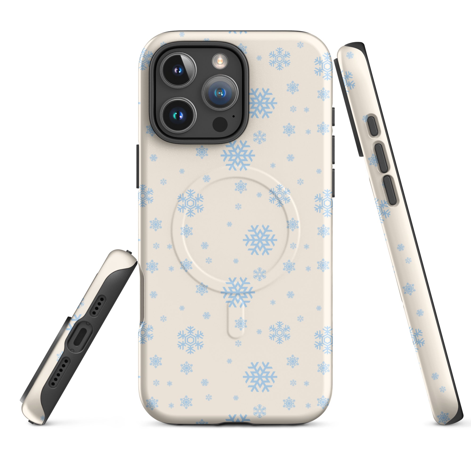 Winter Blue Snowflake MagSafe Tough Case for iPhone