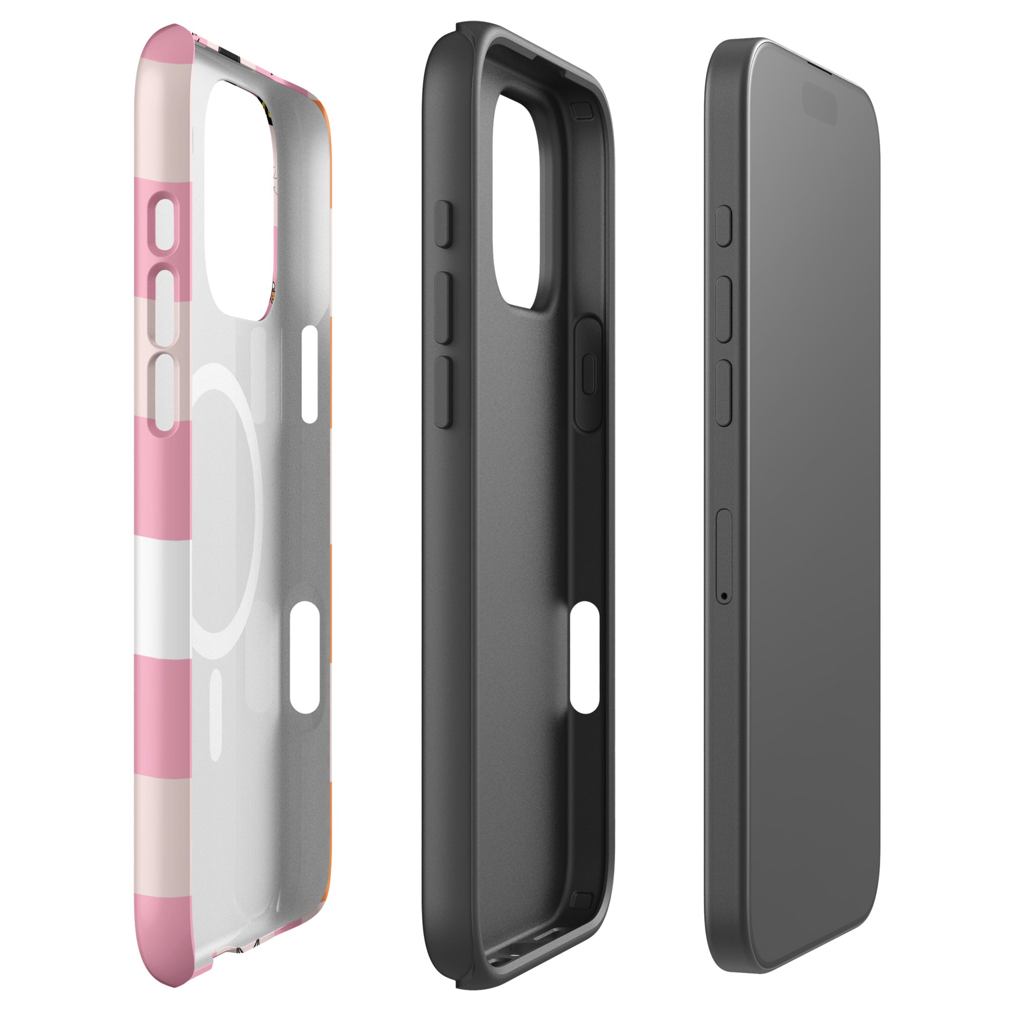 Pink & Orange Halloween Checkerboard MagSafe Tough Case for iPhone