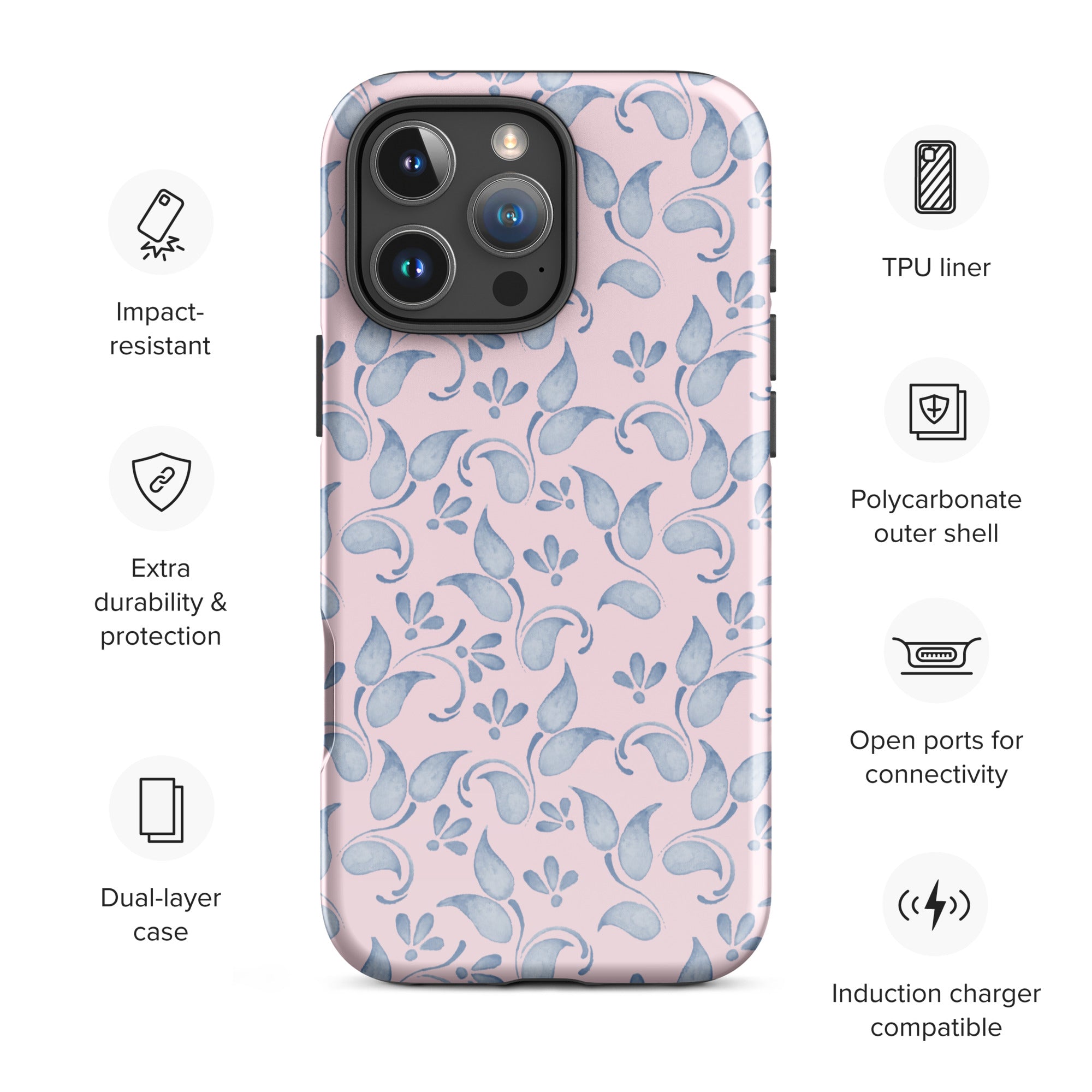 Pink Watercolor Tough Case for iPhone