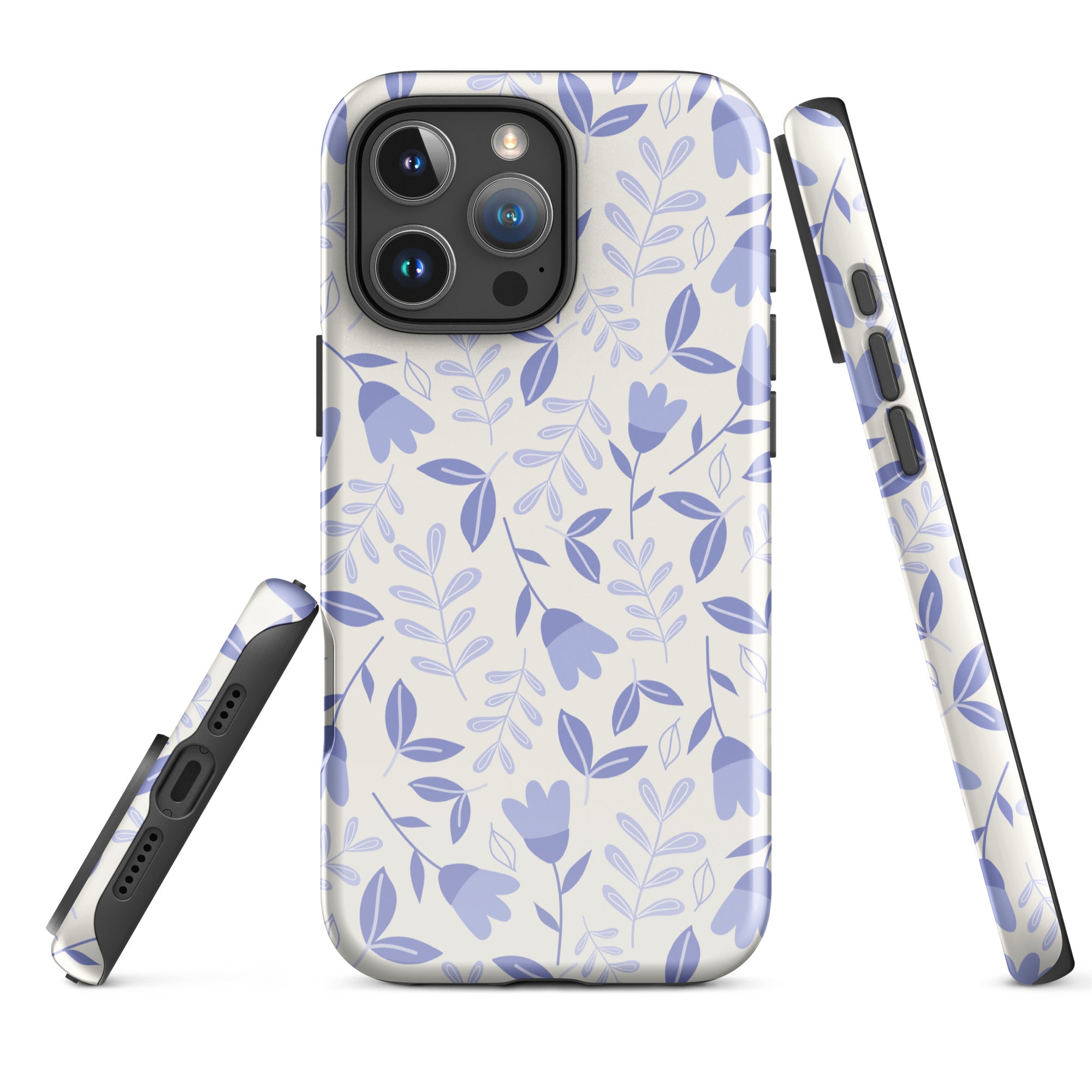 Minimal Floral Charm Tough Case for iPhone