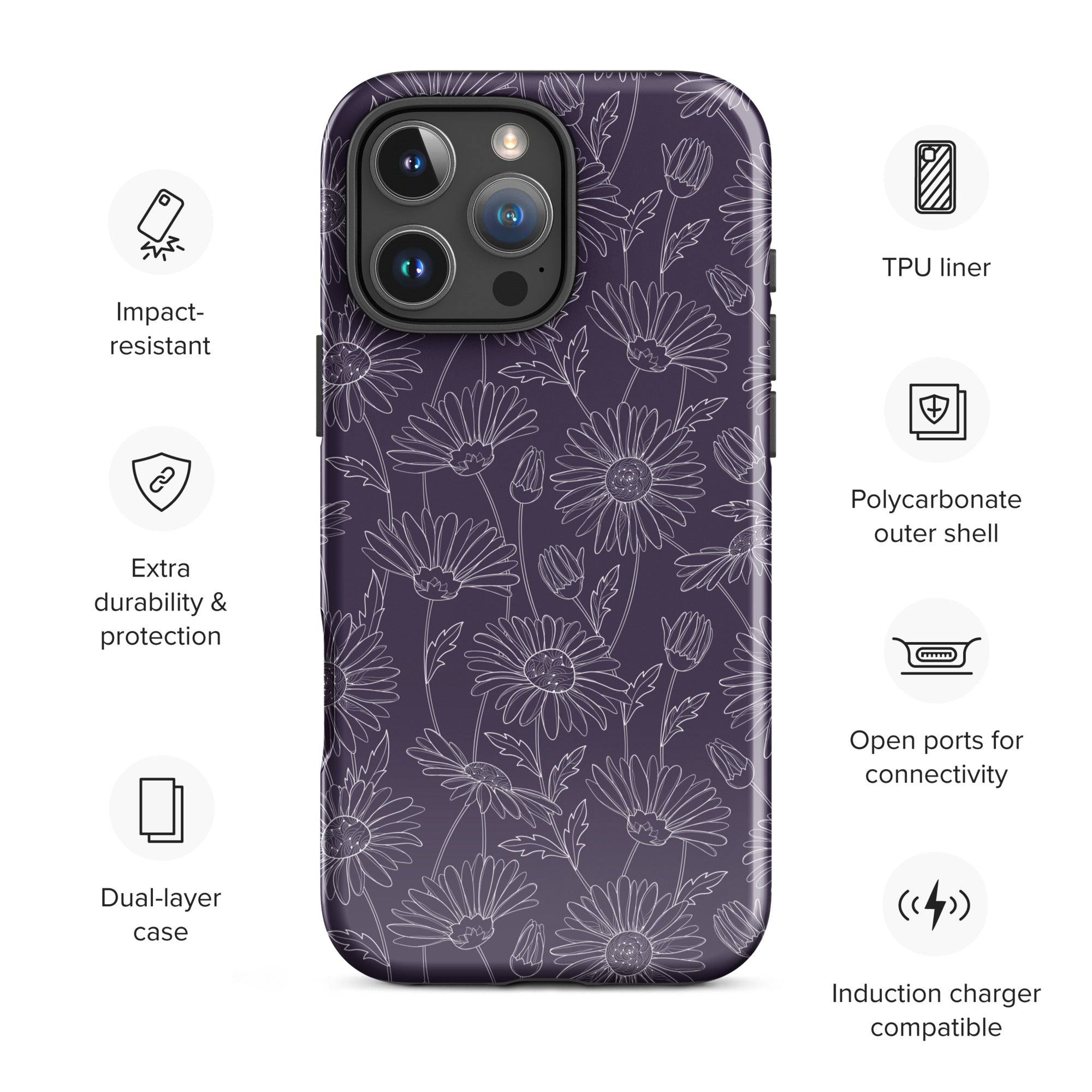 Purple Daisies Tough Case for iPhone