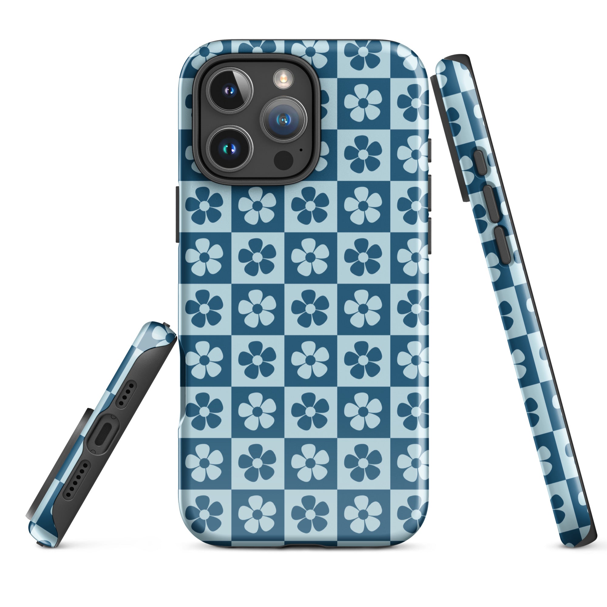 Mod Floral Checker Tough Case for iPhone