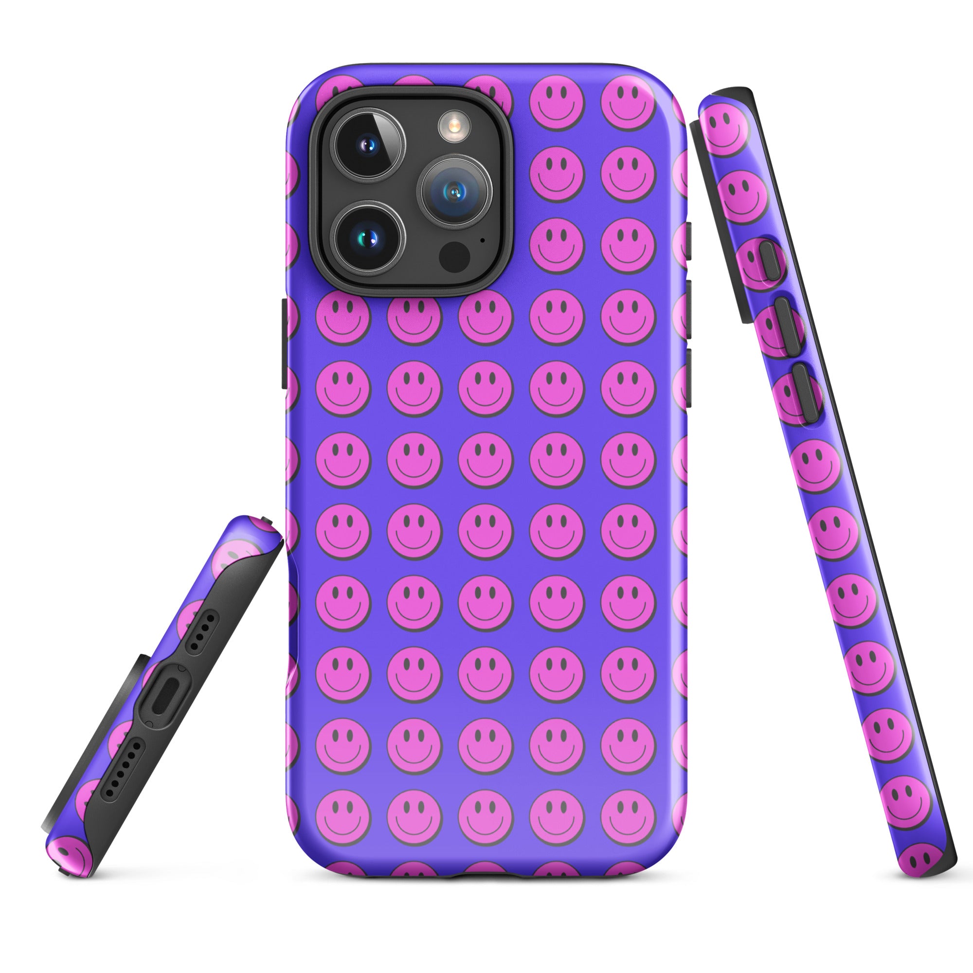 Bold Pink Smiley Tough Case for iPhone