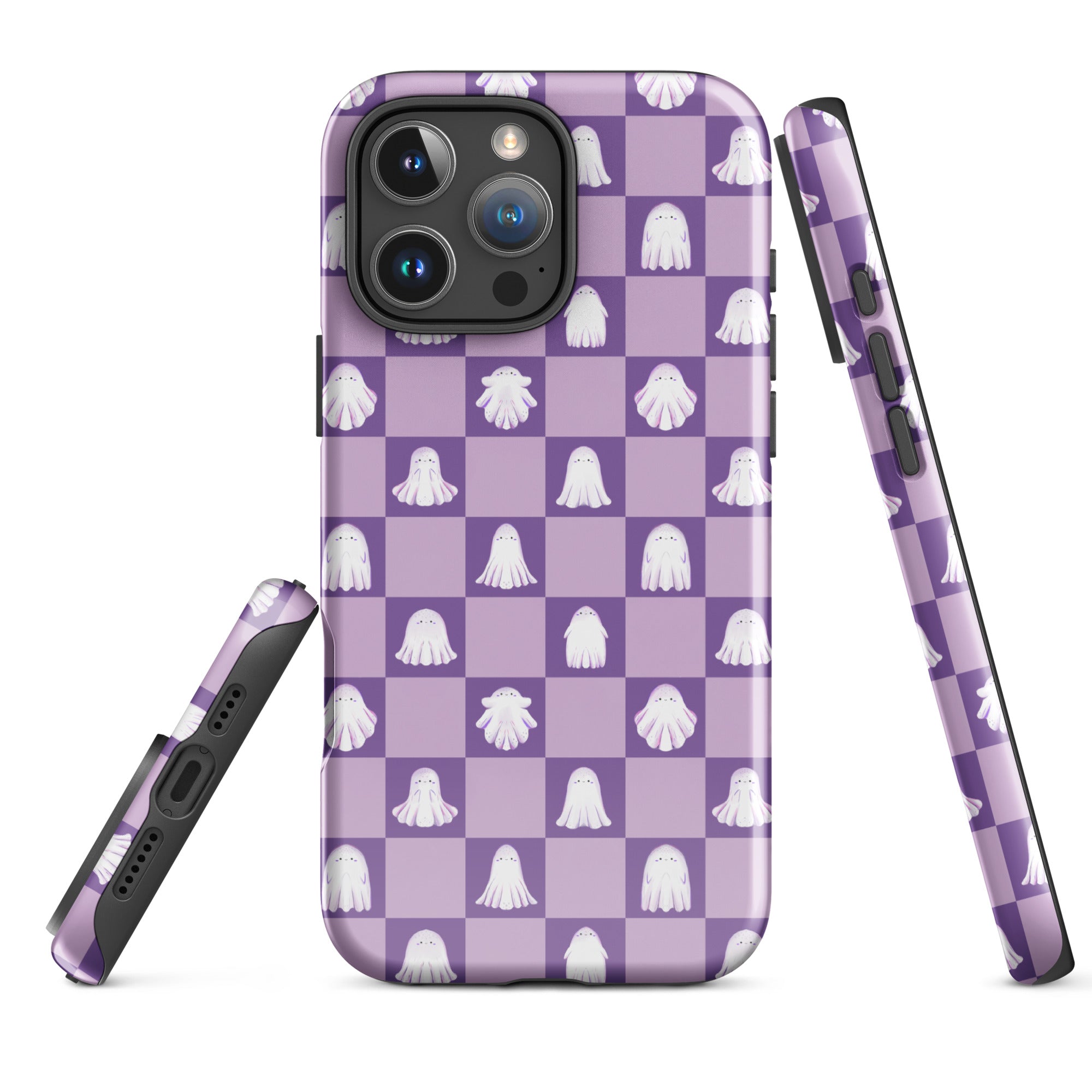 Ghost Checkered Purple Tough Case for iPhone