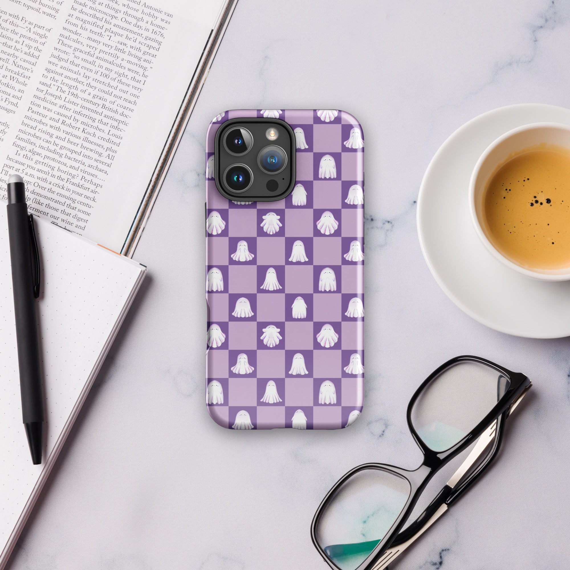 Ghost Checkered Purple Tough Case for iPhone