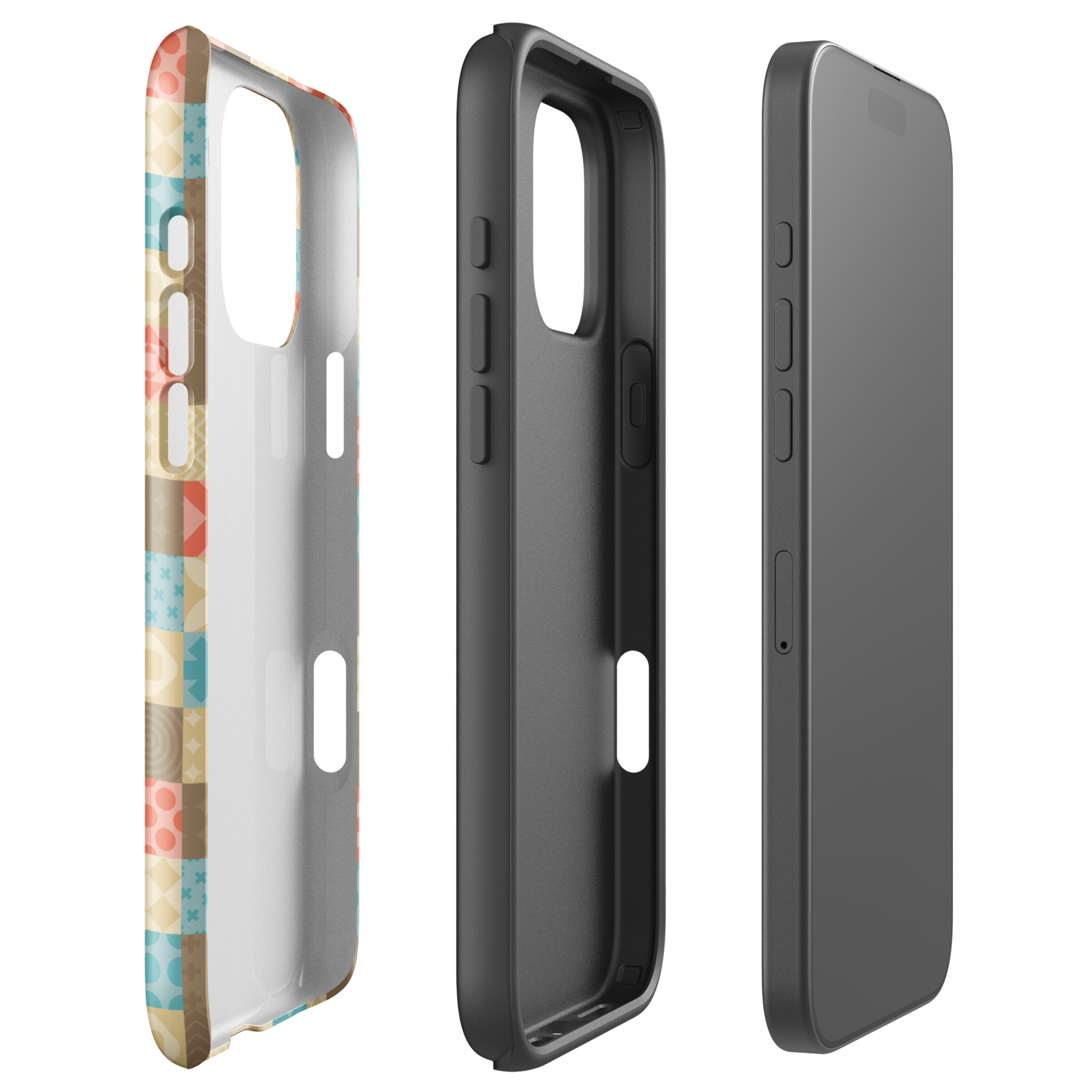 Retro Patchwork Tough Case for iPhone