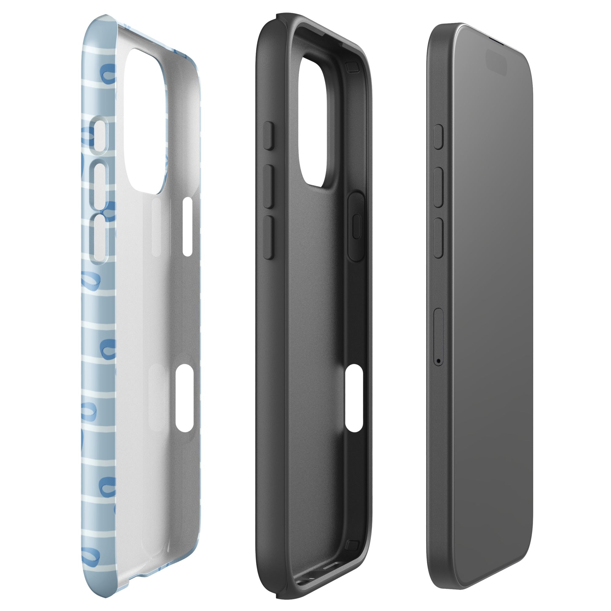 Blue Bow Striped Tough Case for iPhone