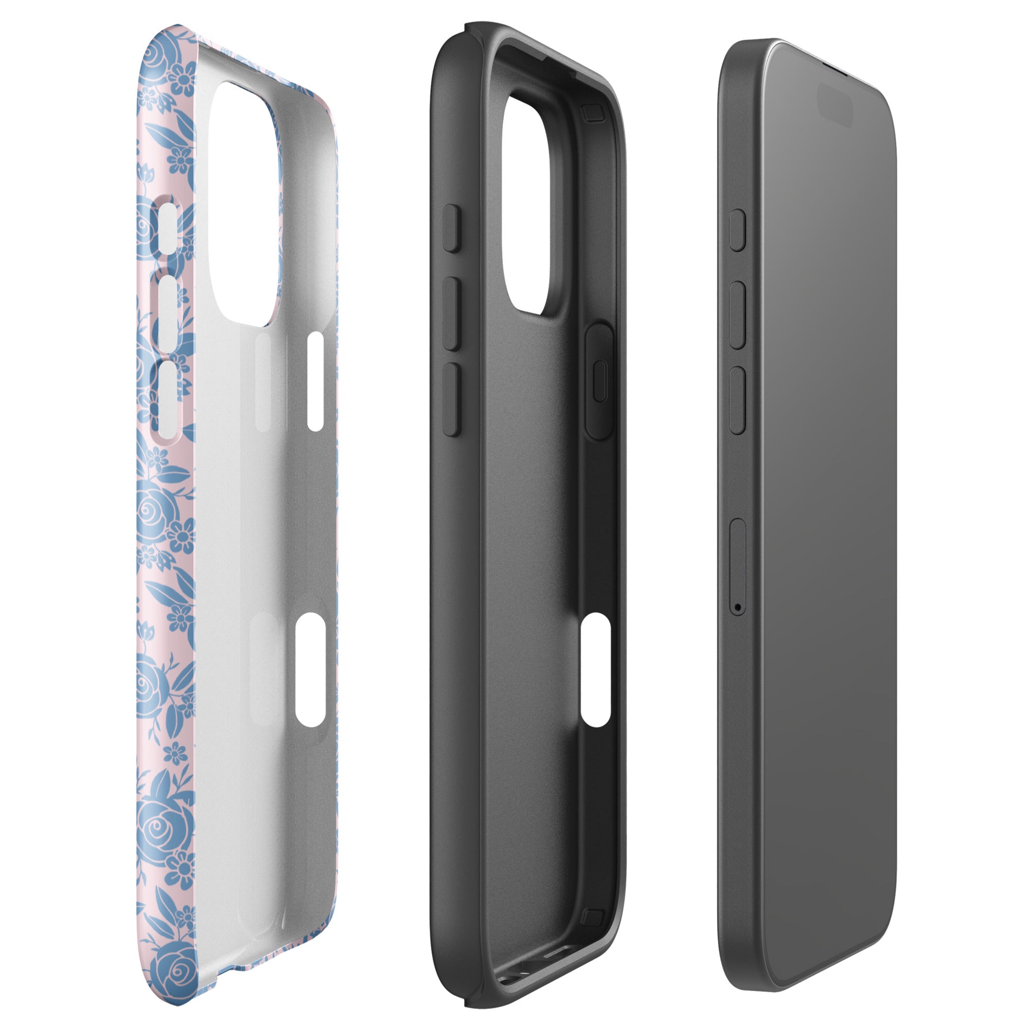 Blue Rose Floral Tough Case for iPhone