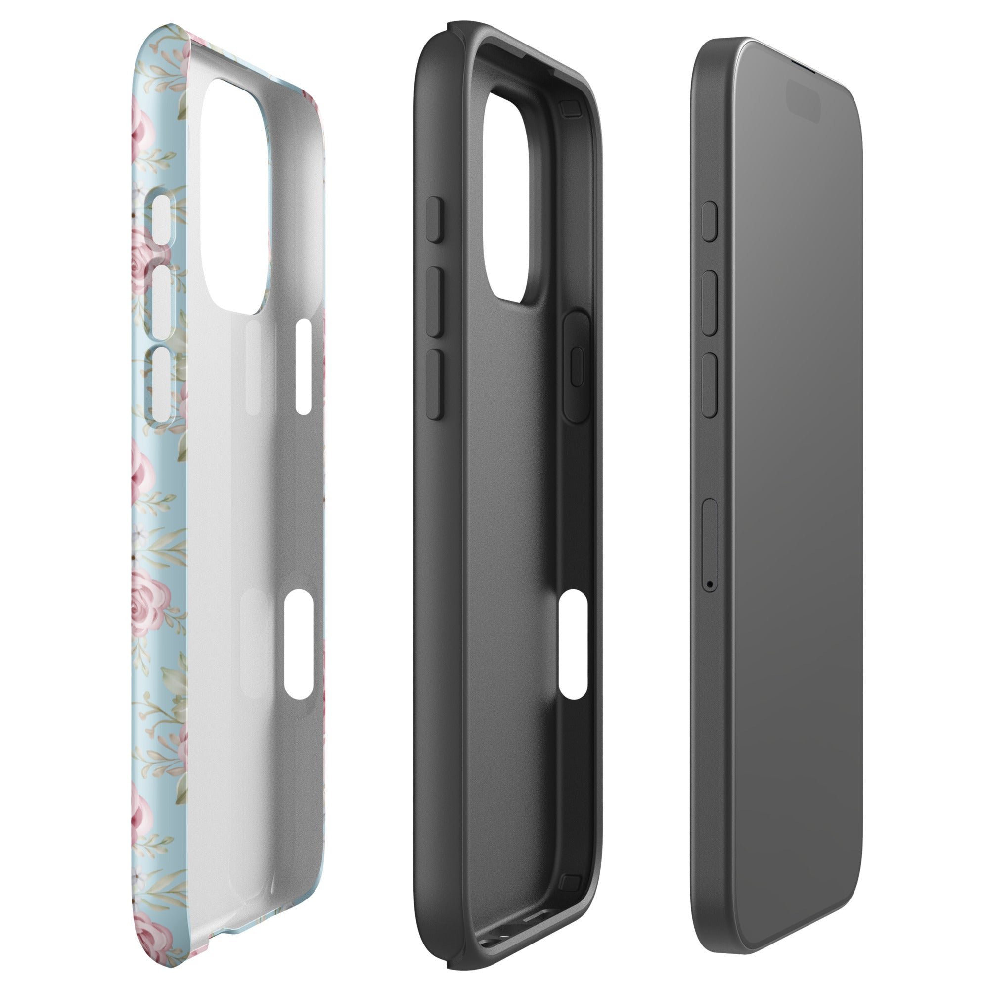 Dusty Rose Floral Tough Case for iPhone