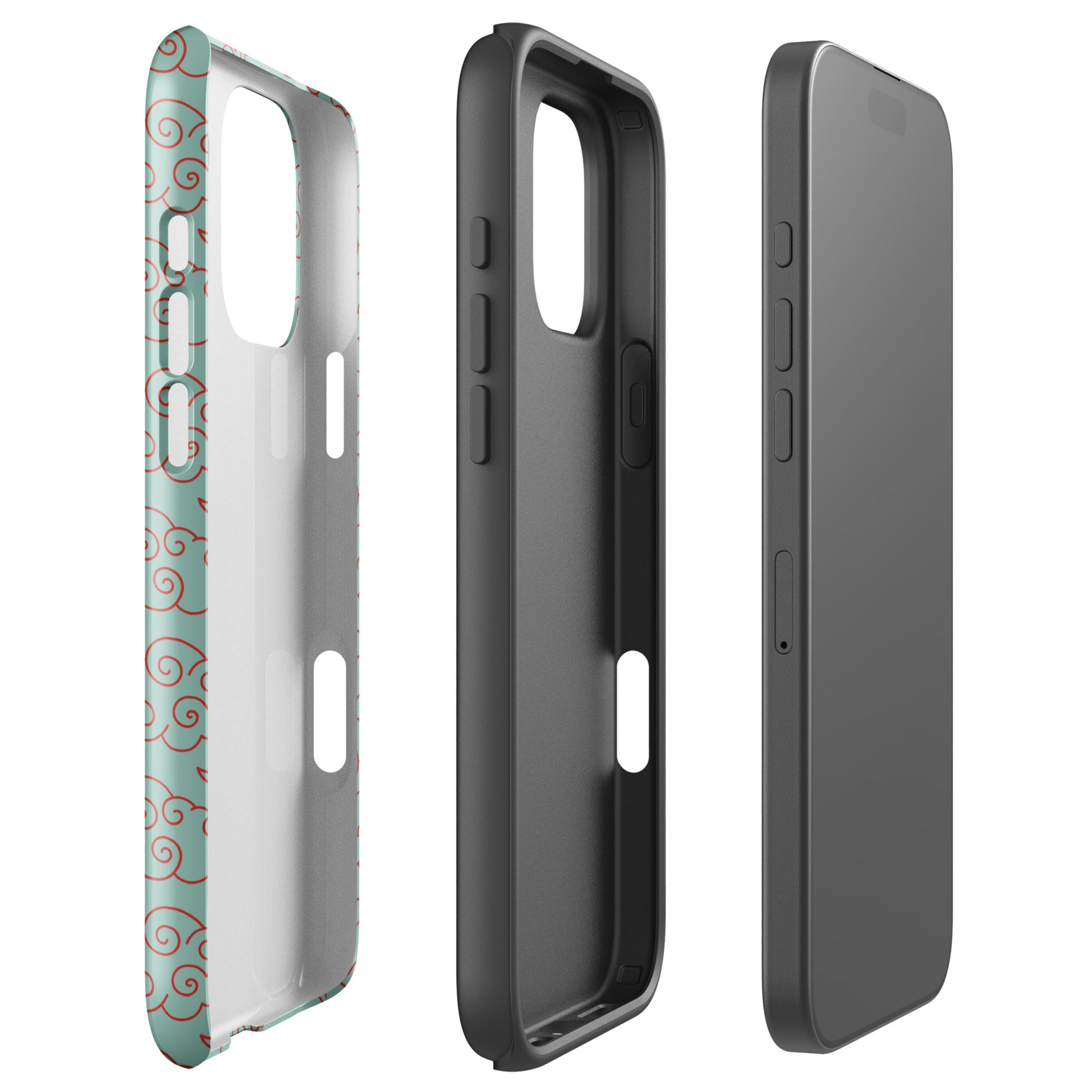 Mint Cloud Pattern Tough Case for iPhone