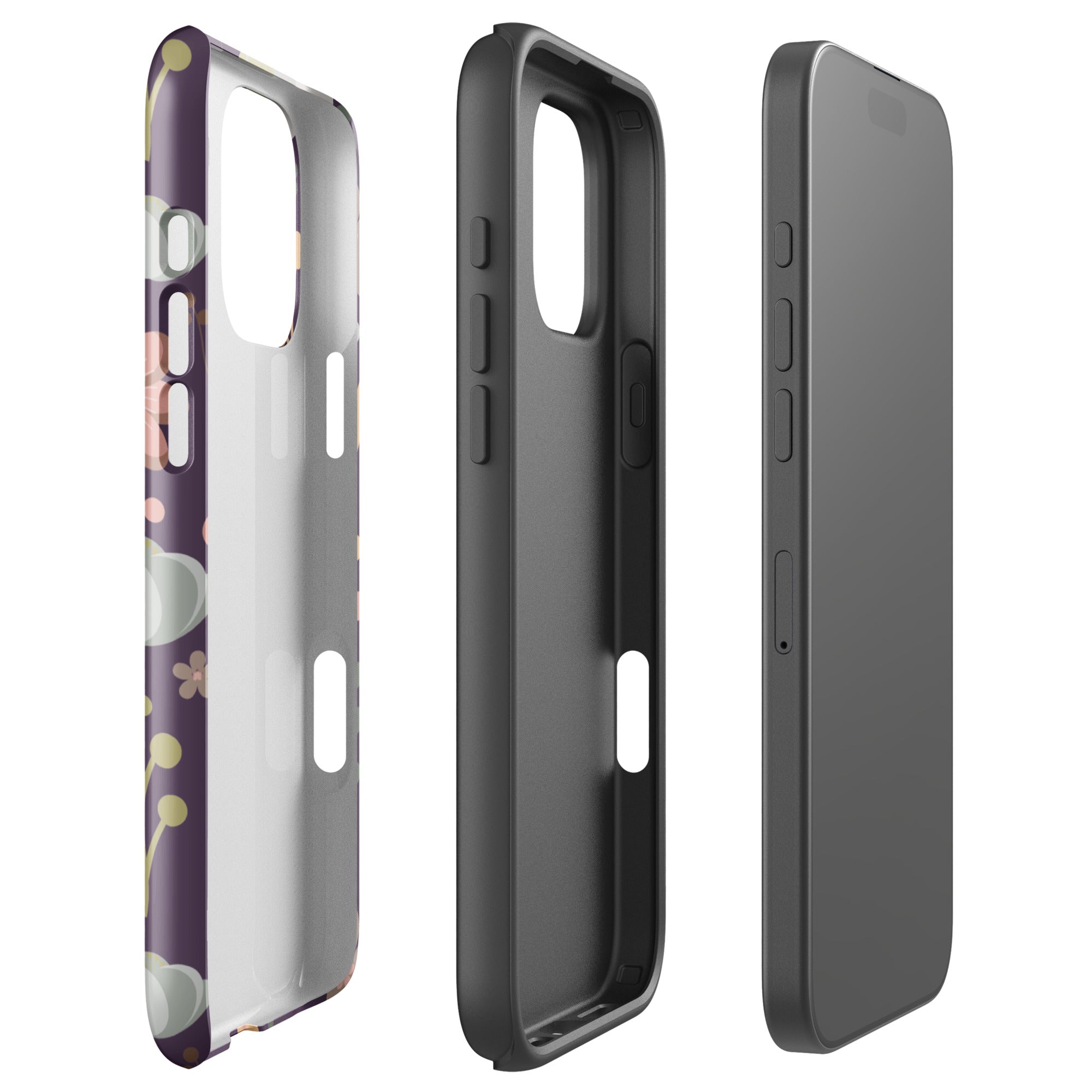 Vintage Floral Plum Tough Case for iPhone