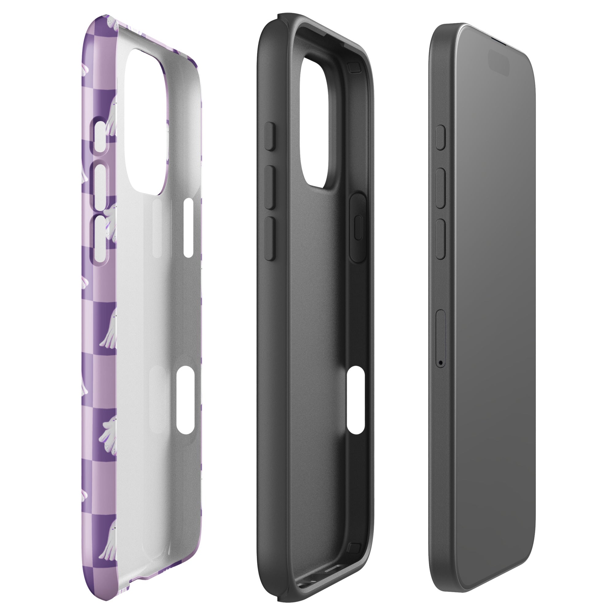 Ghost Checkered Purple Tough Case for iPhone