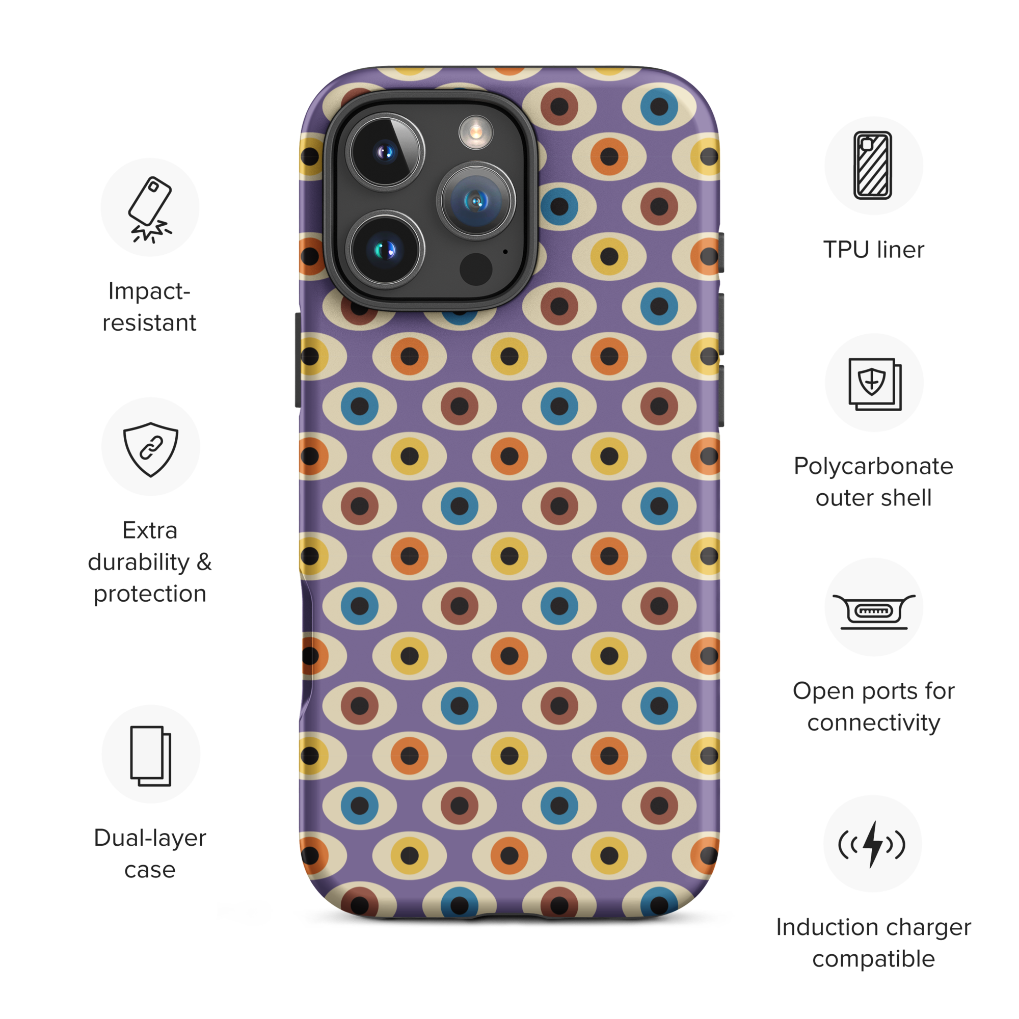Retro Evil Eye Tough Case for iPhone