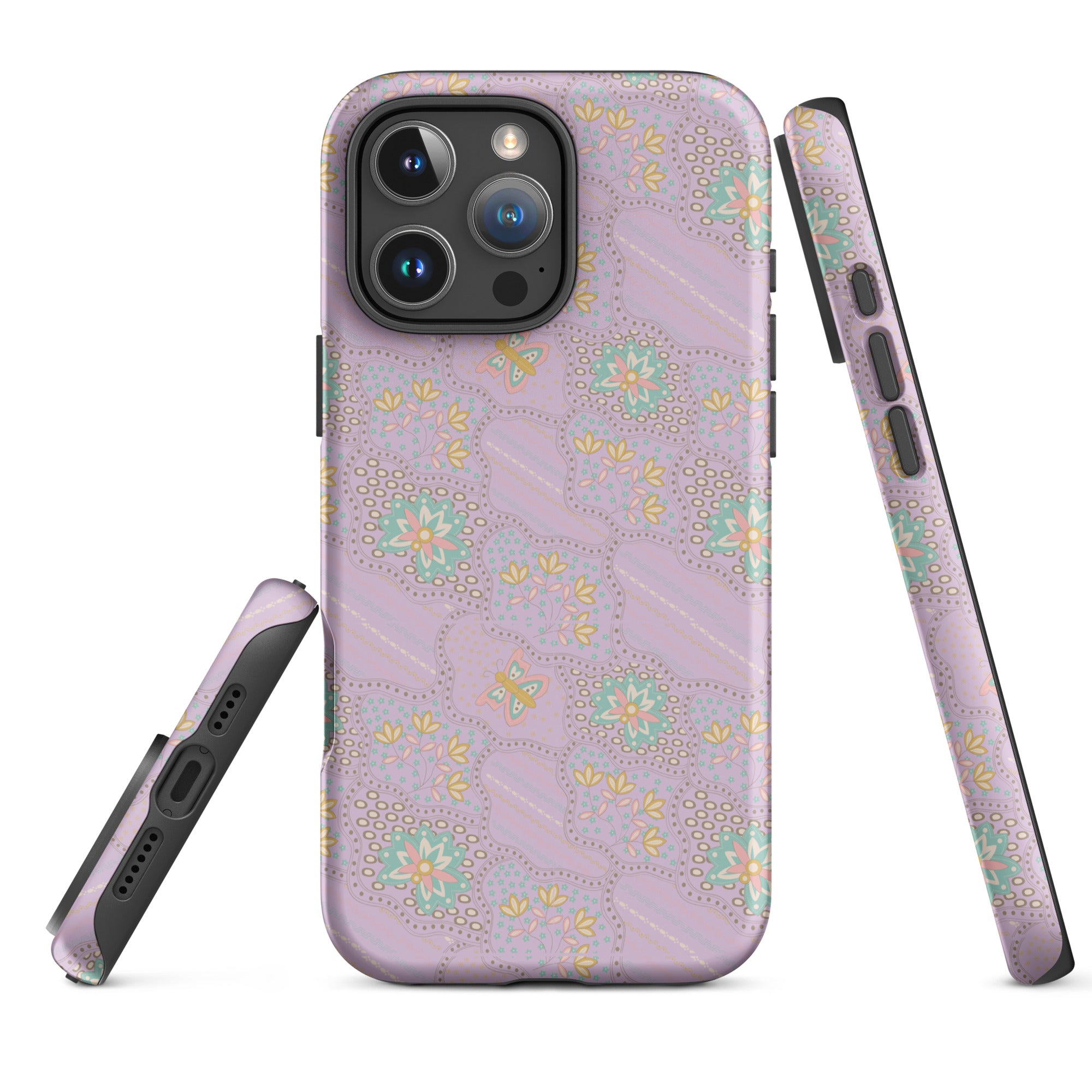 Retro Floral Lavender Tough Case for iPhone