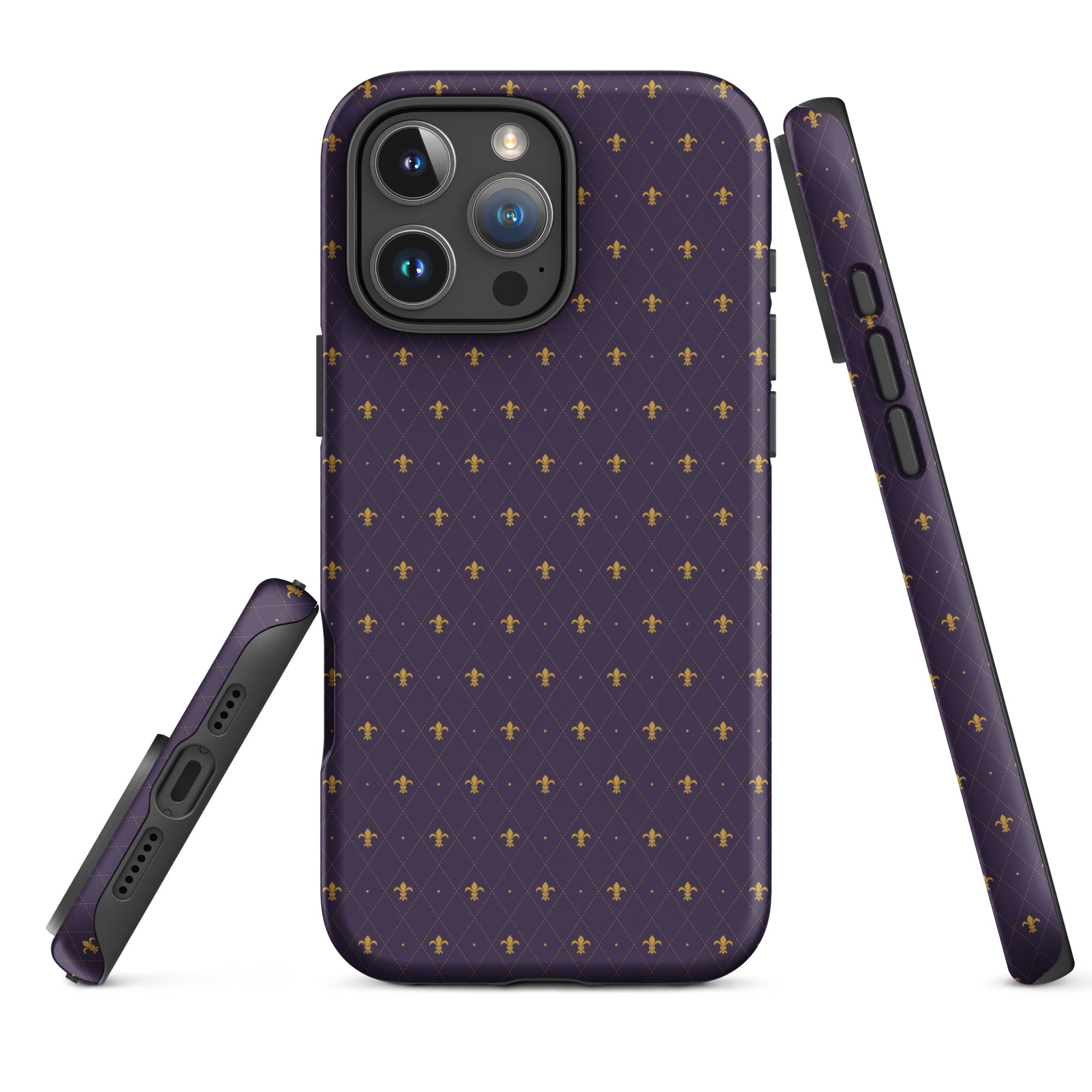 Purple Fleur-de-Lis Tough Case for iPhone
