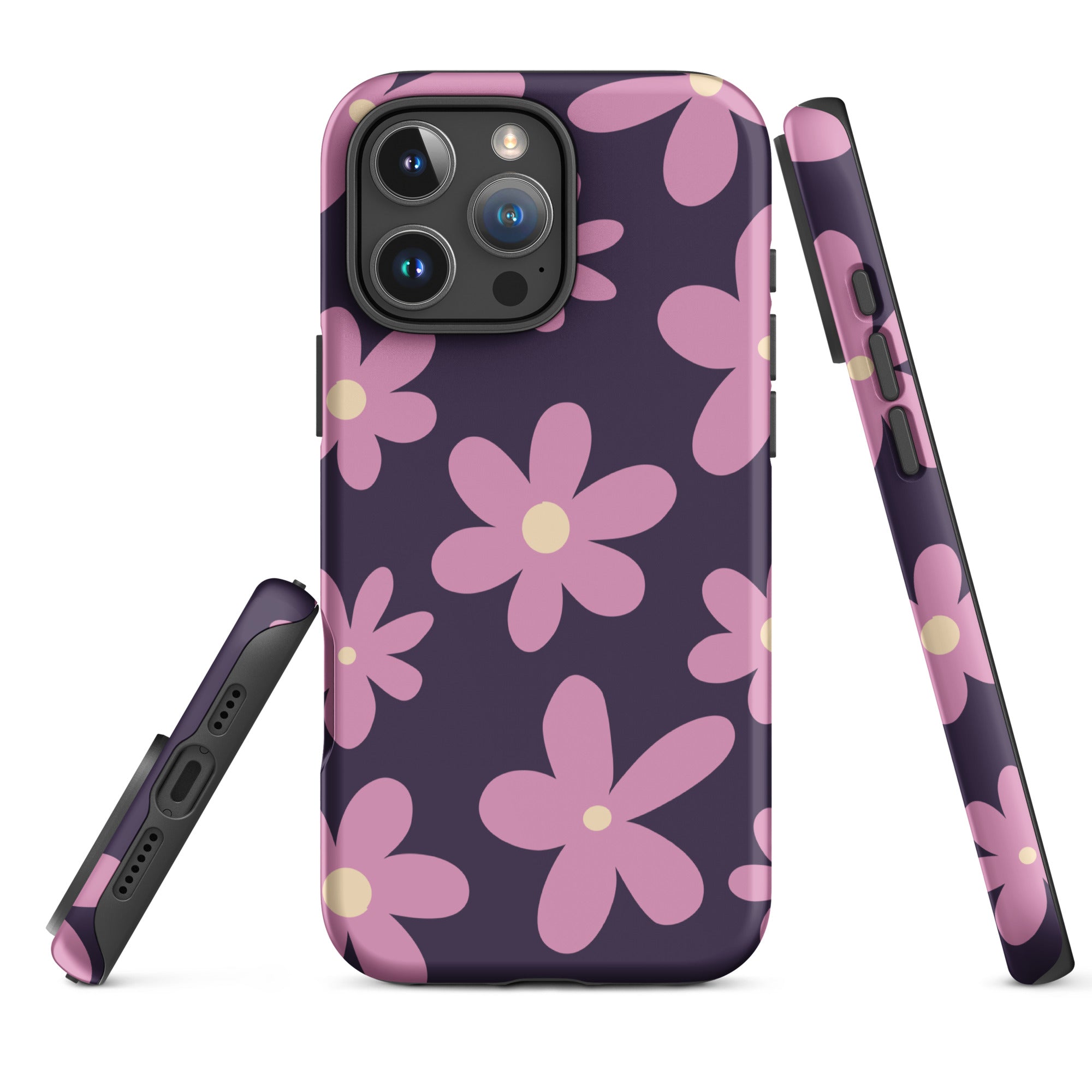 Retro Purple Daisy Tough Case for iPhone