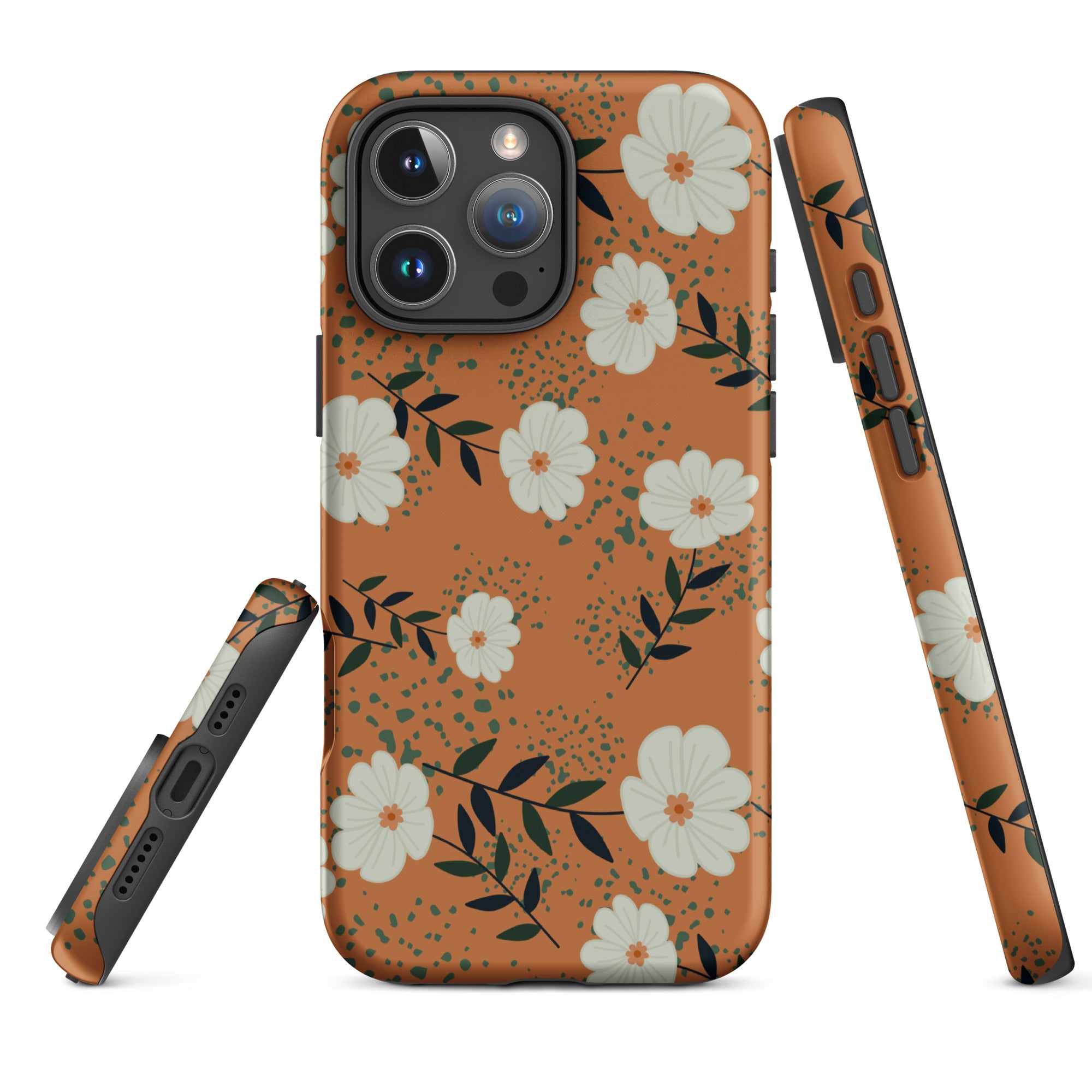Terracotta Floral Tough Case for iPhone