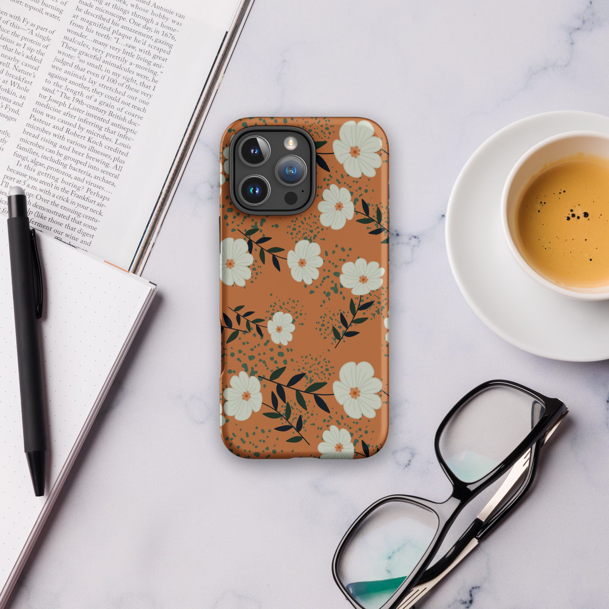Terracotta Floral Tough Case for iPhone
