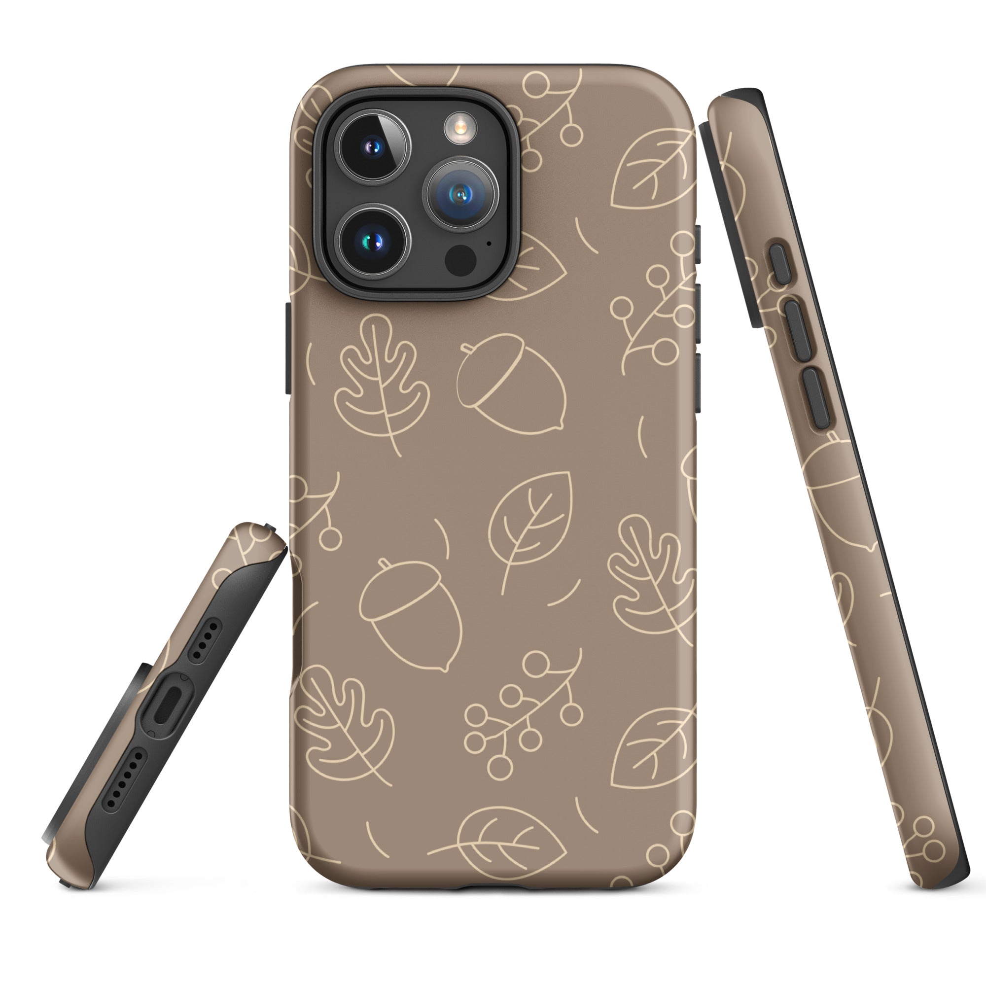 Taupe Cream Autumn Acorn Tough Case for iPhone
