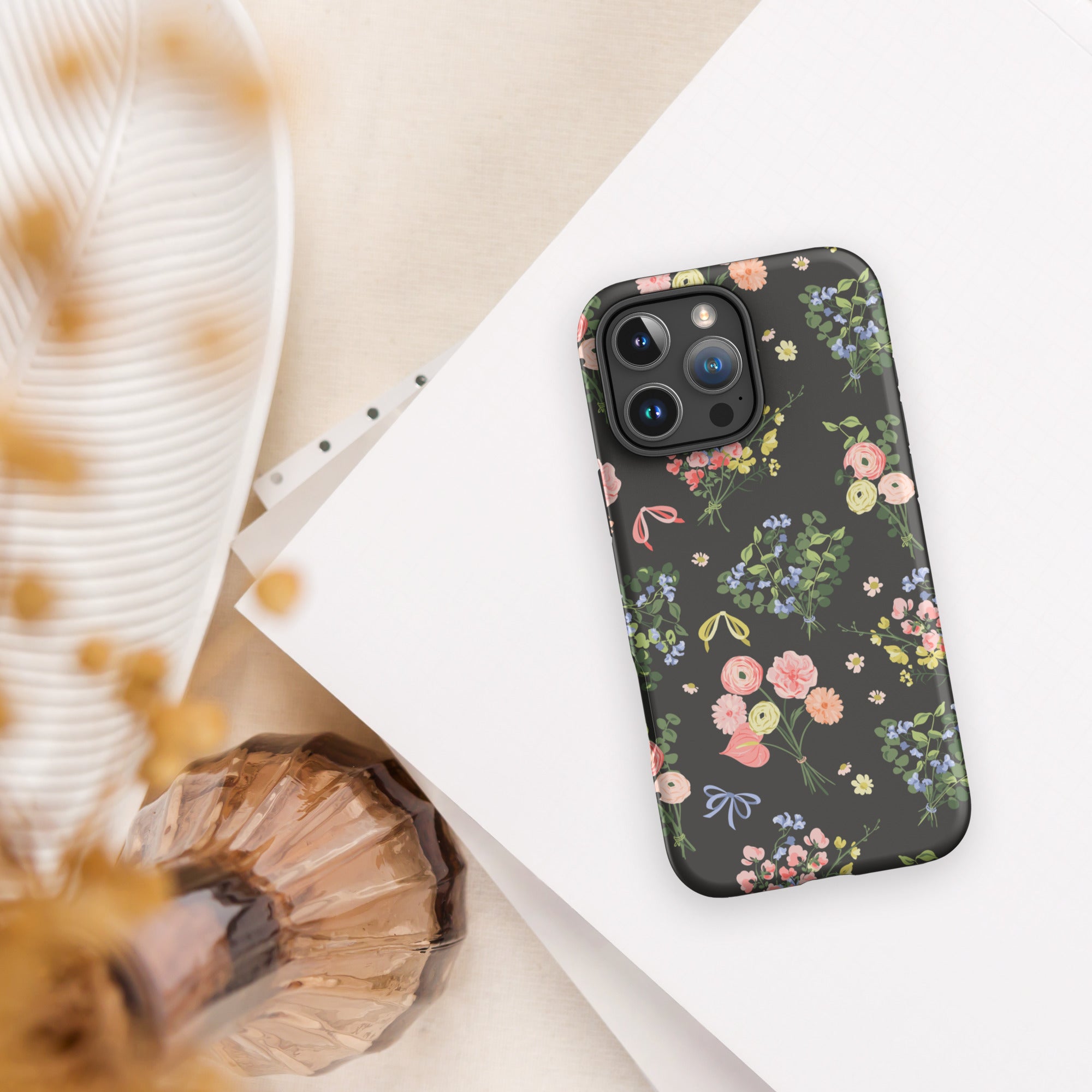 Dark Floral Bouquet Tough Case for iPhone